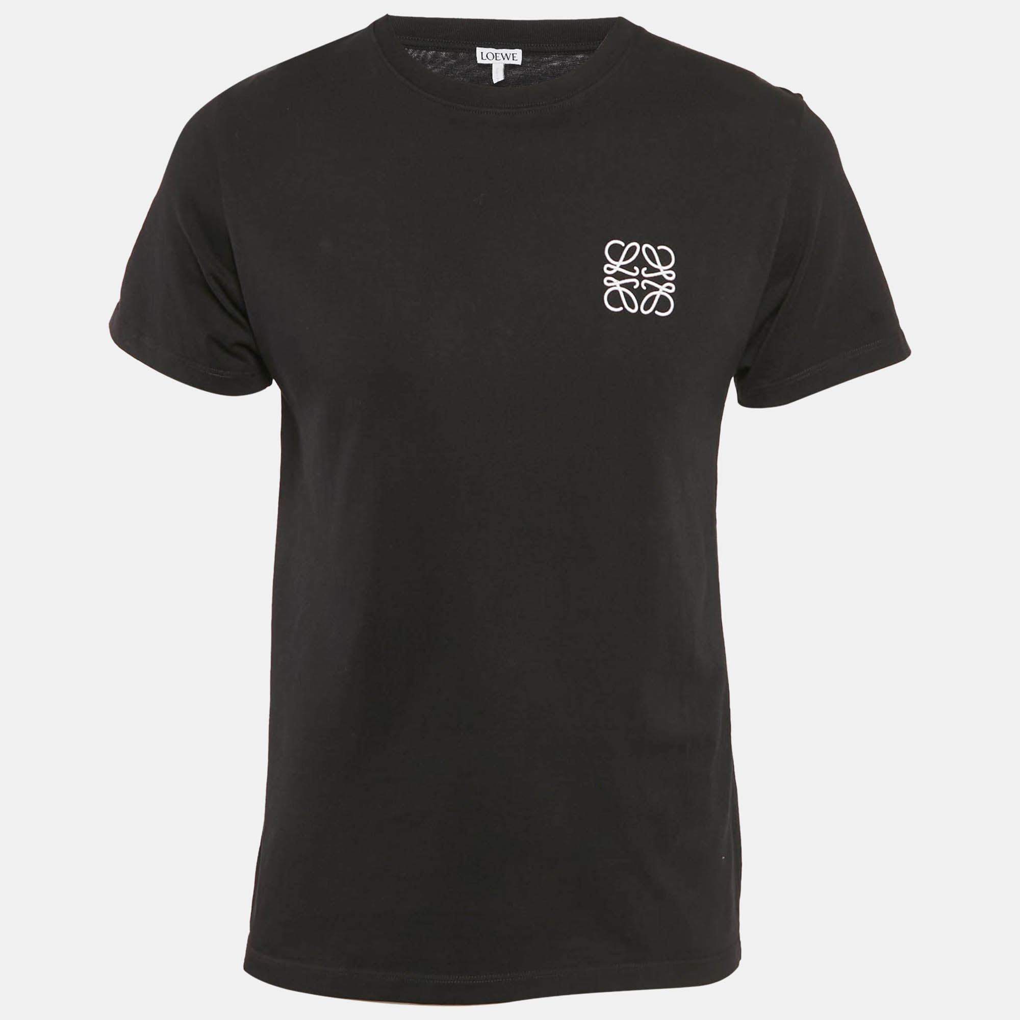 

Loewe Black Anagram Embroidered Cotton Crew Neck T-Shirt S