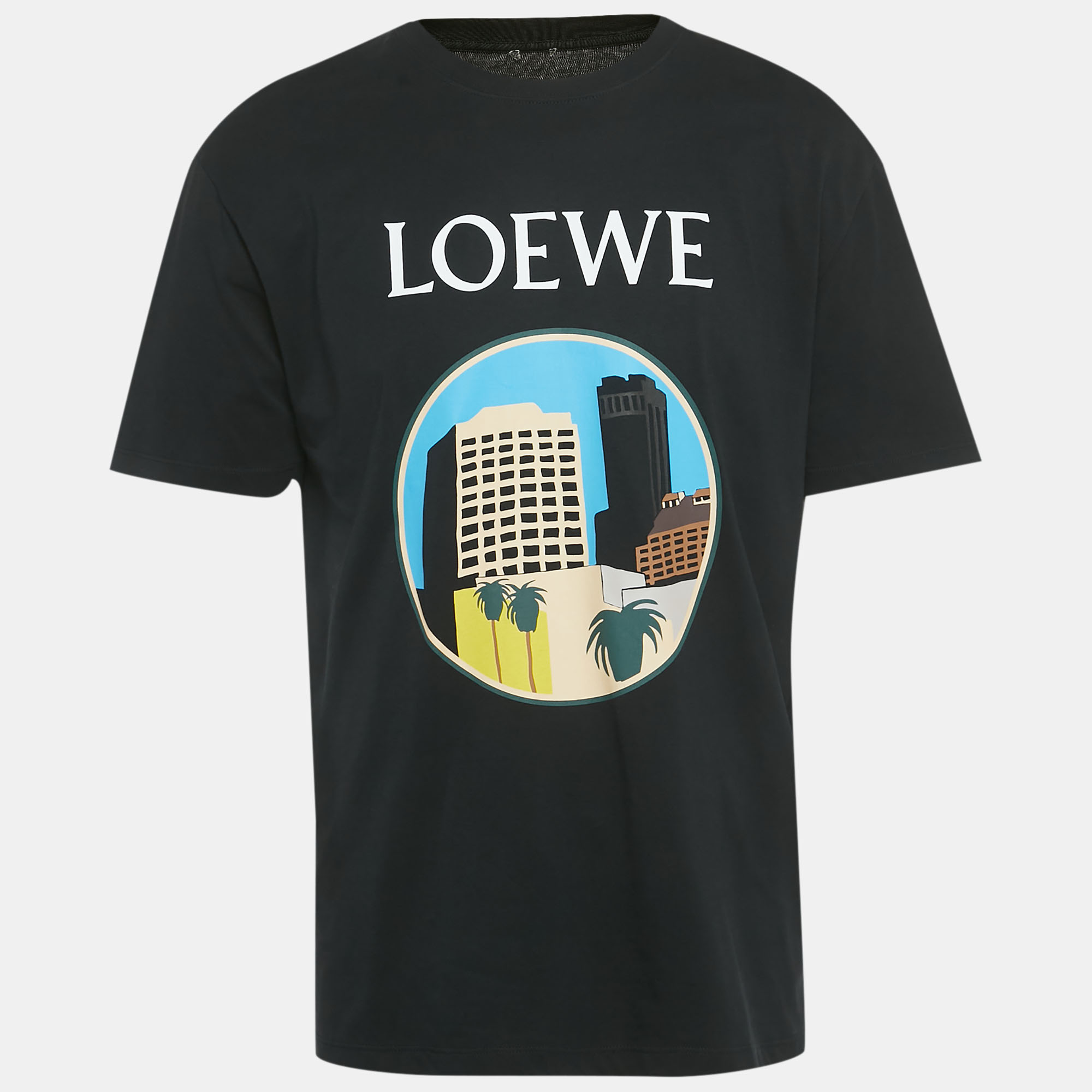 Loewe Black Printed Cotton T-Shirt M