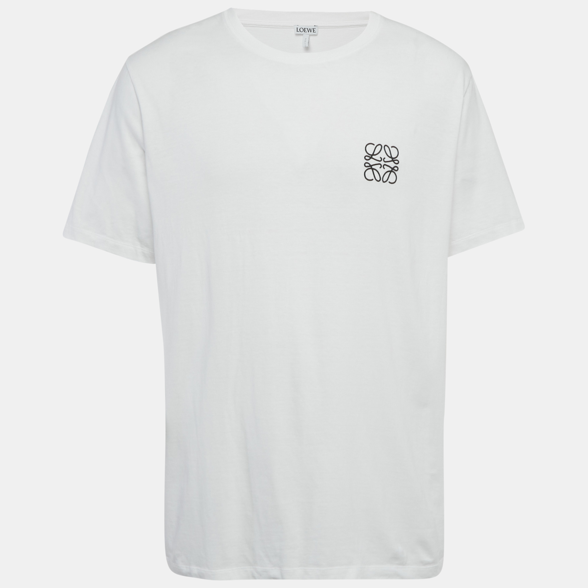 Loewe White Anagram Embroidery Cotton T-Shirt 3XL