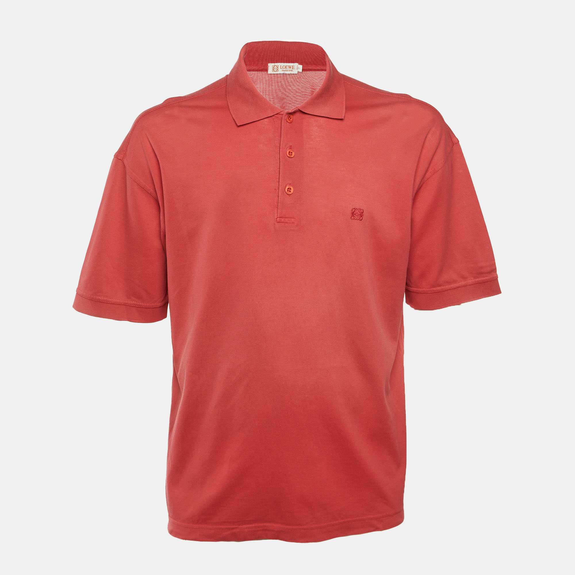 

Loewe Red Cotton Anagram Embroidered Polo T-Shirt M