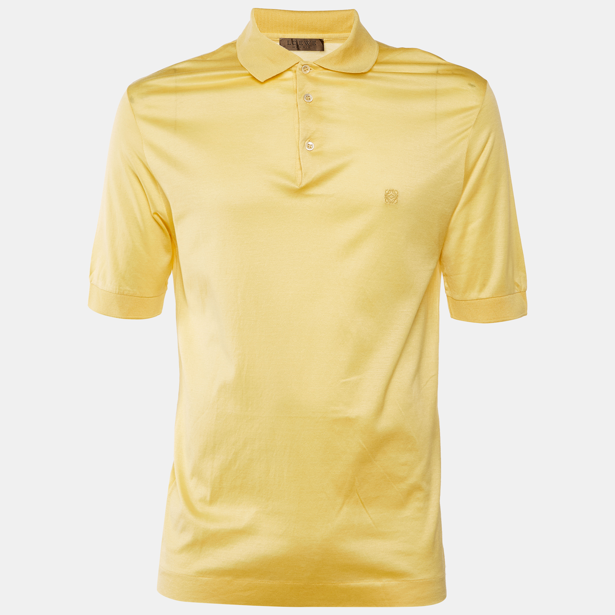 

Loewe Vintage Yellow Cotton Anagram Embroidered Polo T-Shirt M