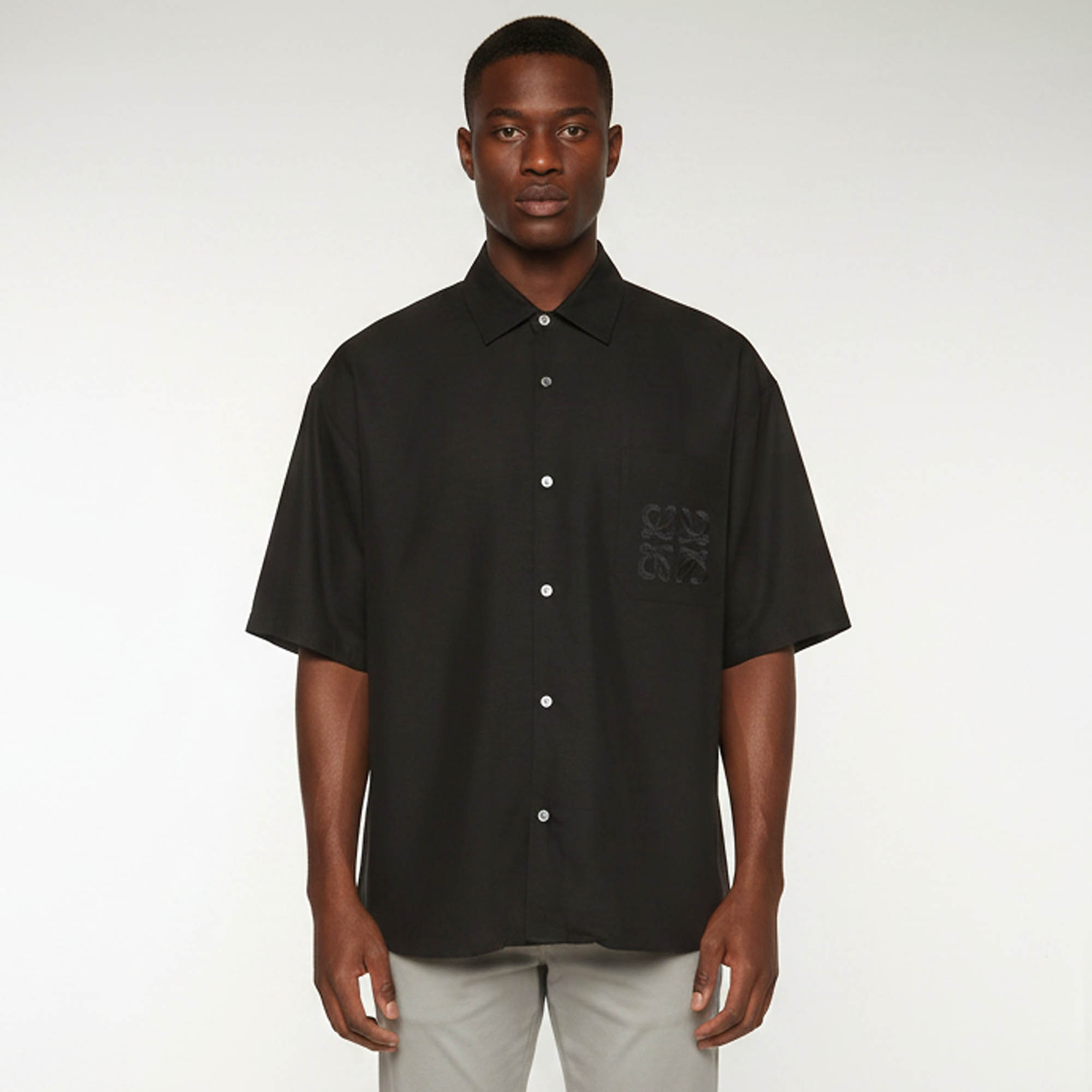 

Loewe x Paula's Ibiza Black Linen Blend Oversized Anagram Shirt S