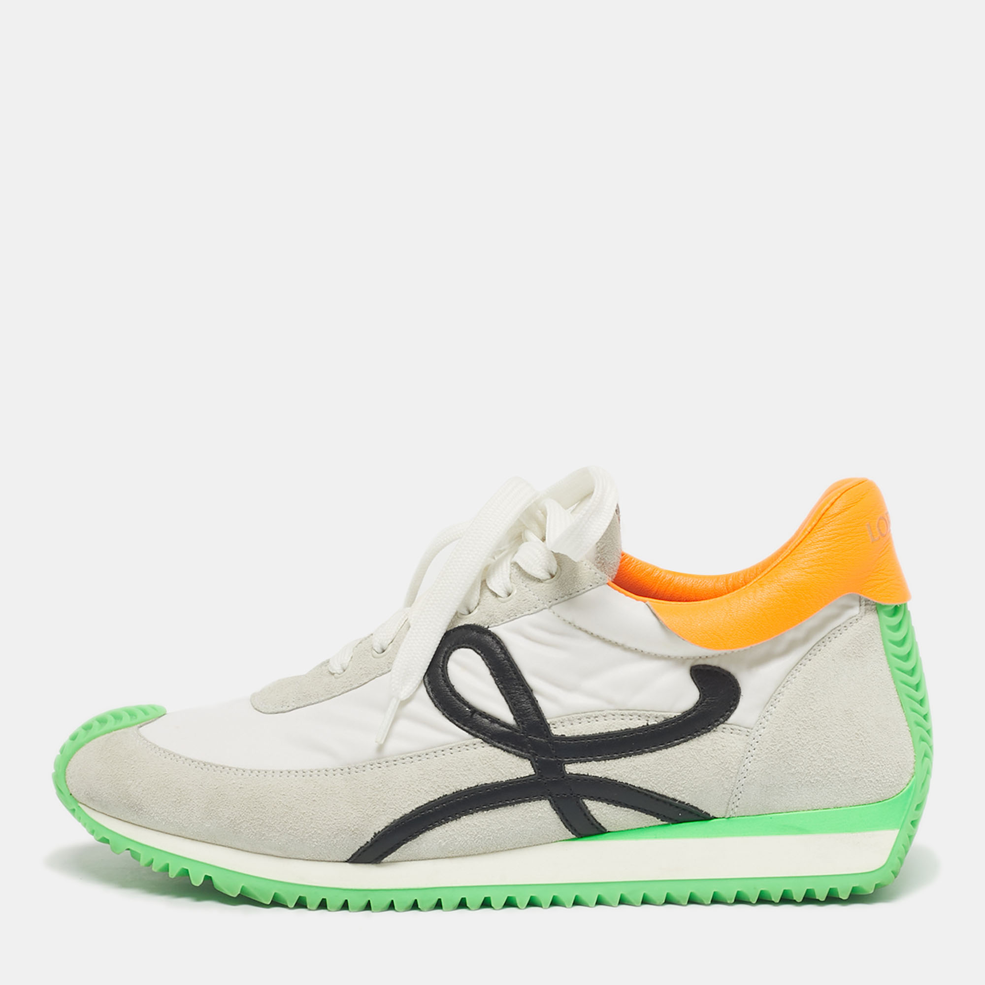 

Loewe Multicolor Nylon and Suede Paneled Lace Up Sneakers Size