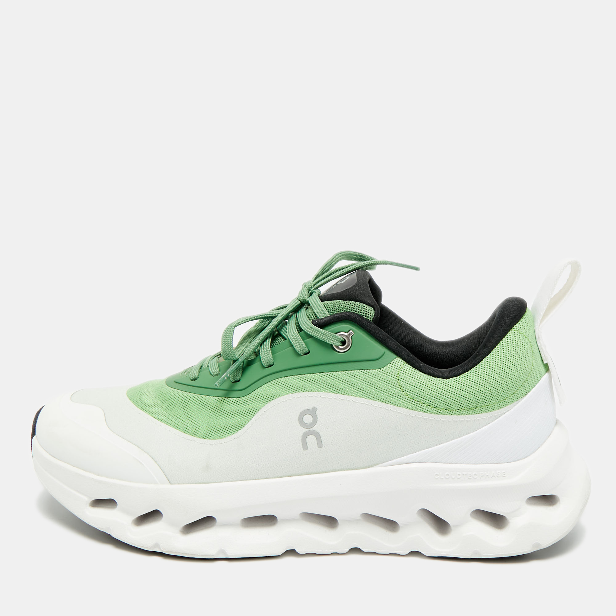 

Loewe Cloudtilt 2 Size  Grey/Green Fabric and Mesh Lace Up Sneakers