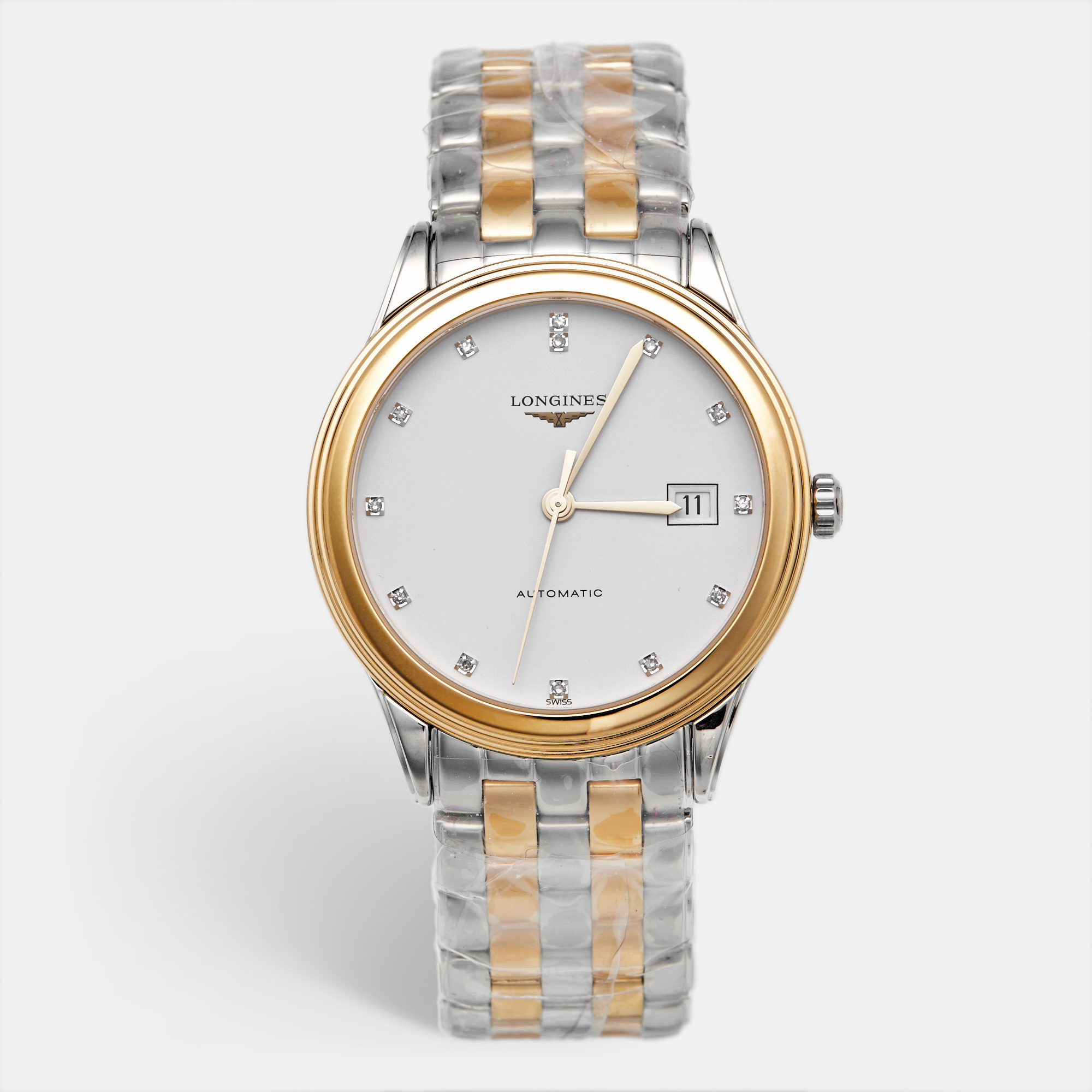 

Longines Flagship L4.974.3.27.7 White Dial Diamonds Two Tone Stainless Steel Men's Wristwatch