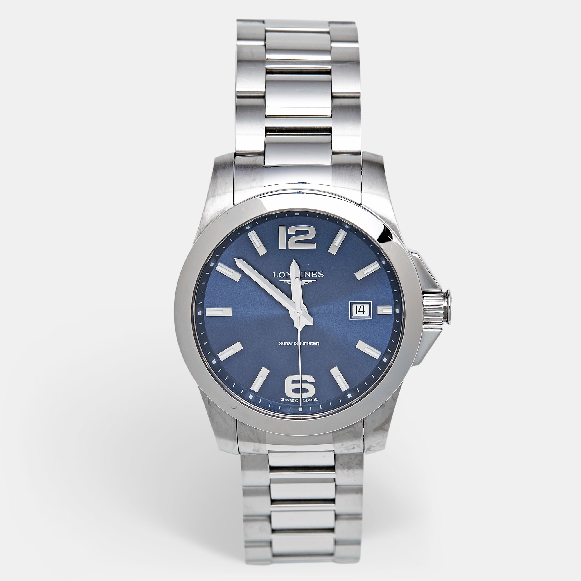 

Longines Conquest L3.759.4.96.6 Blue Dial Stainless Steel Men's Wristwatch, Silver