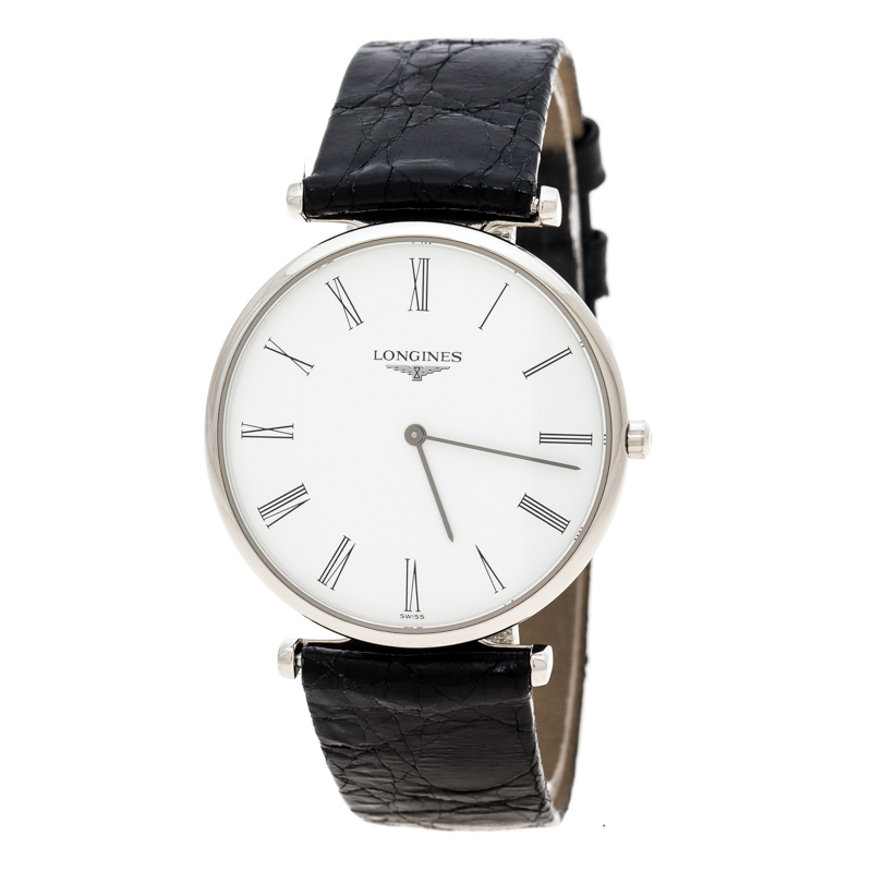 Longines White Stainless Steel La Grande Classique L47094 Men's Wristwatch 36 mm