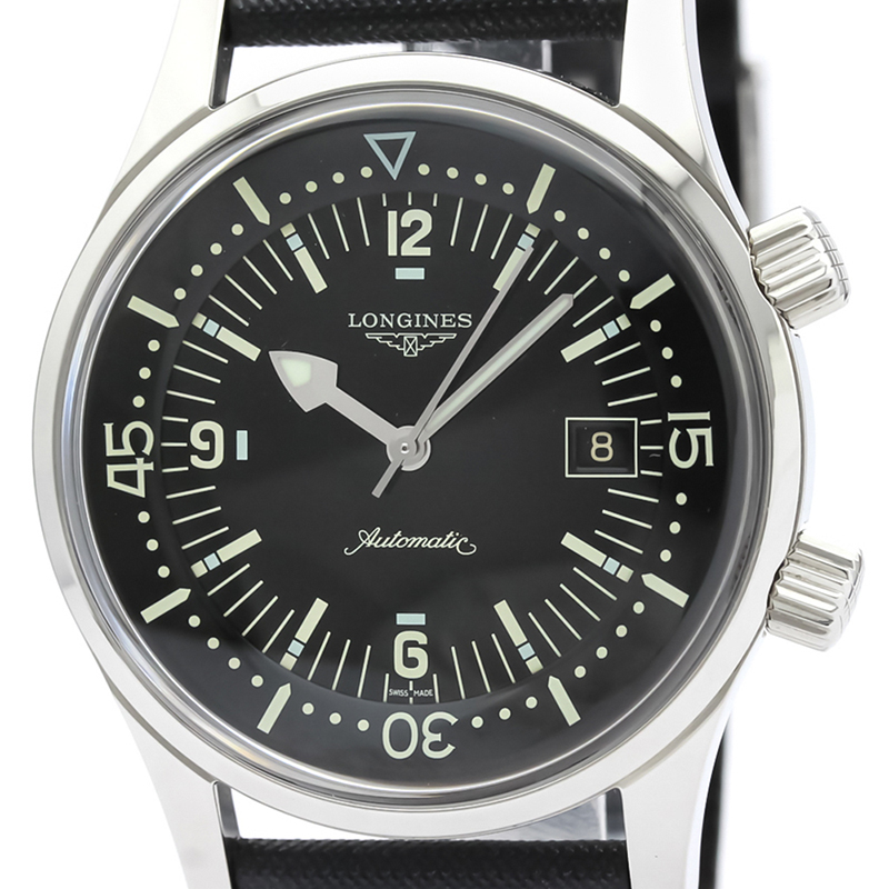 

Longines Black Stainless Steel Legend Heritage L3.674.4 Men's Wristwatch