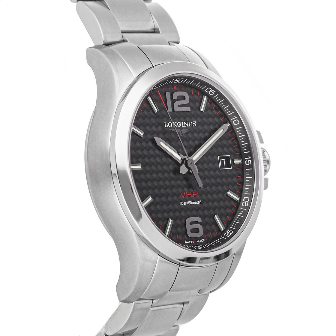 

Longines Black Stainless Steel Conquest V.H.P. L3.726.4.66.6 Men's Wristwatch