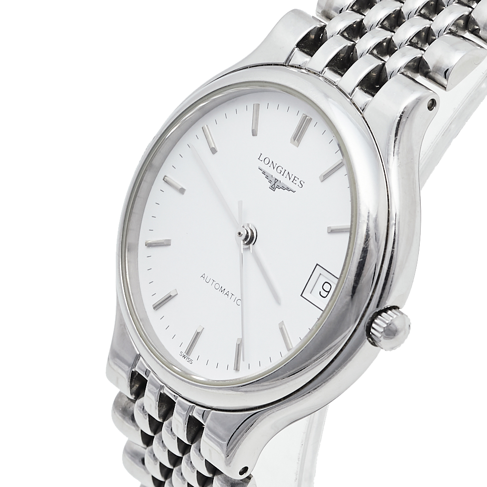 

Longines White Stainless Steel La Grande Classique de Longines L5.634.4 Automatic Men's Wristwatch