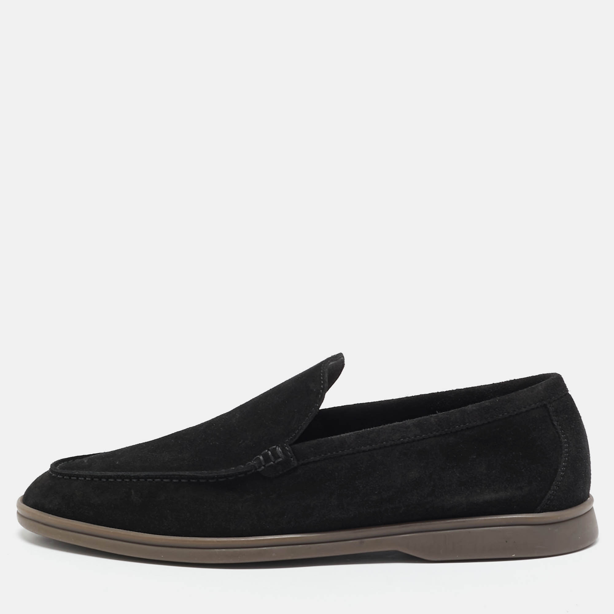 

Loro Piana Black Suede Summer Charms Walk Loafers Size