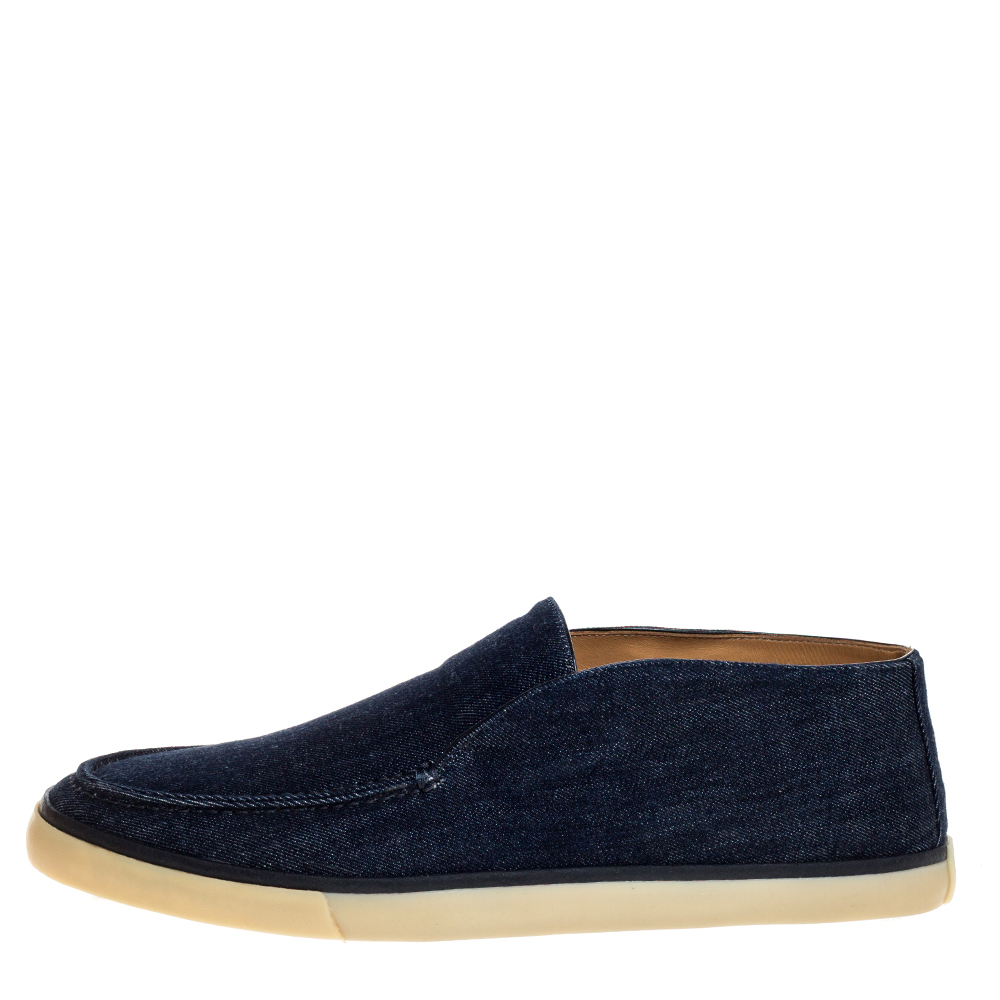 

Loro Piana Blue Denim Fabric Slip On Mocassins Size