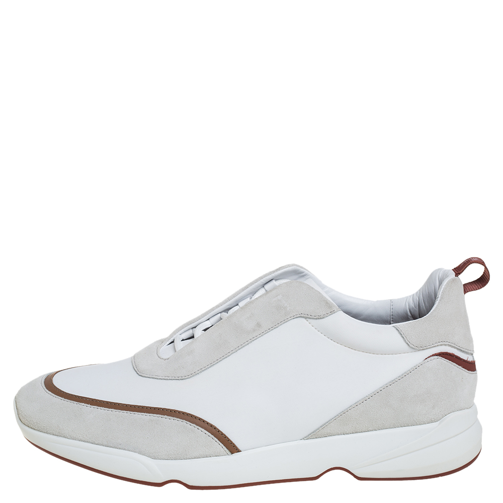 

Loro Piana White Suede And Neoprene Modular Walk Sneakers Size