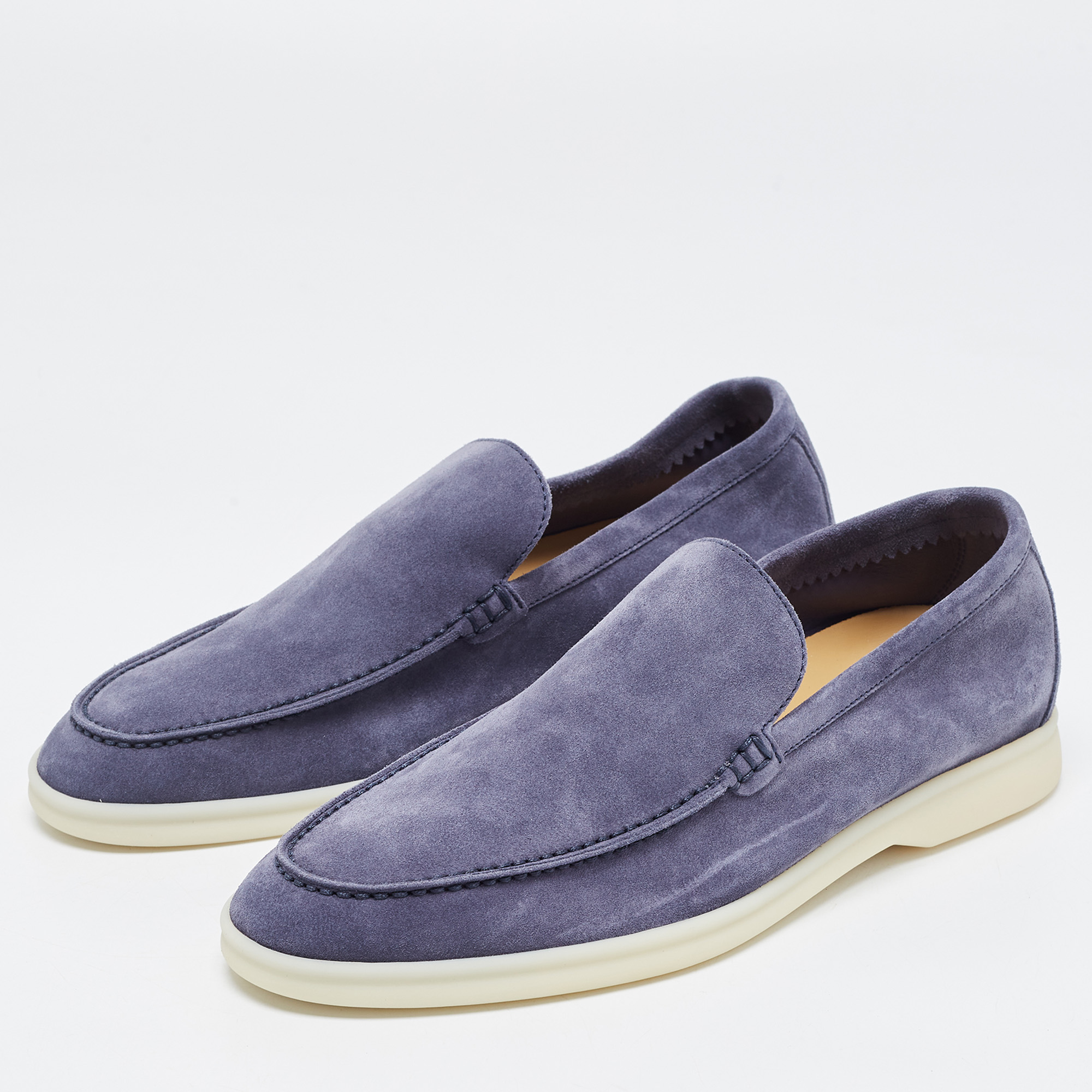 

Loro Piana Navy Blue Suede Summer Walk Loafers Size
