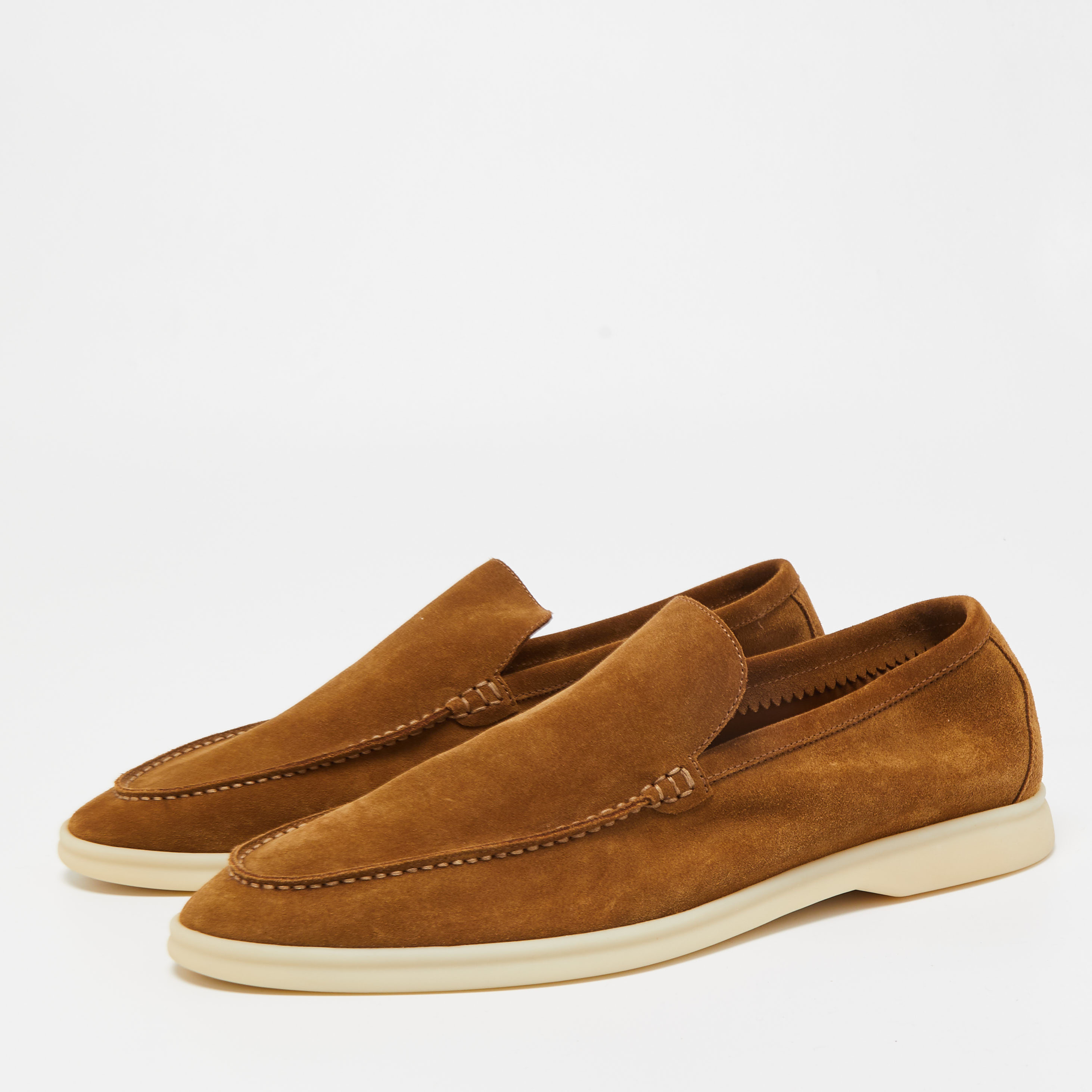 

Loro Piana Brown Suede Summer Walk Slip On Loafers Size