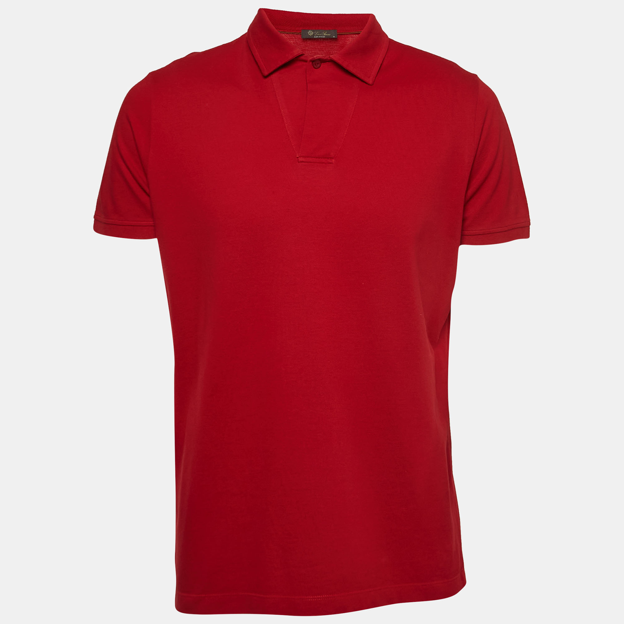 

Loro Piana Red Cotton Pique Polo T-Shirt M