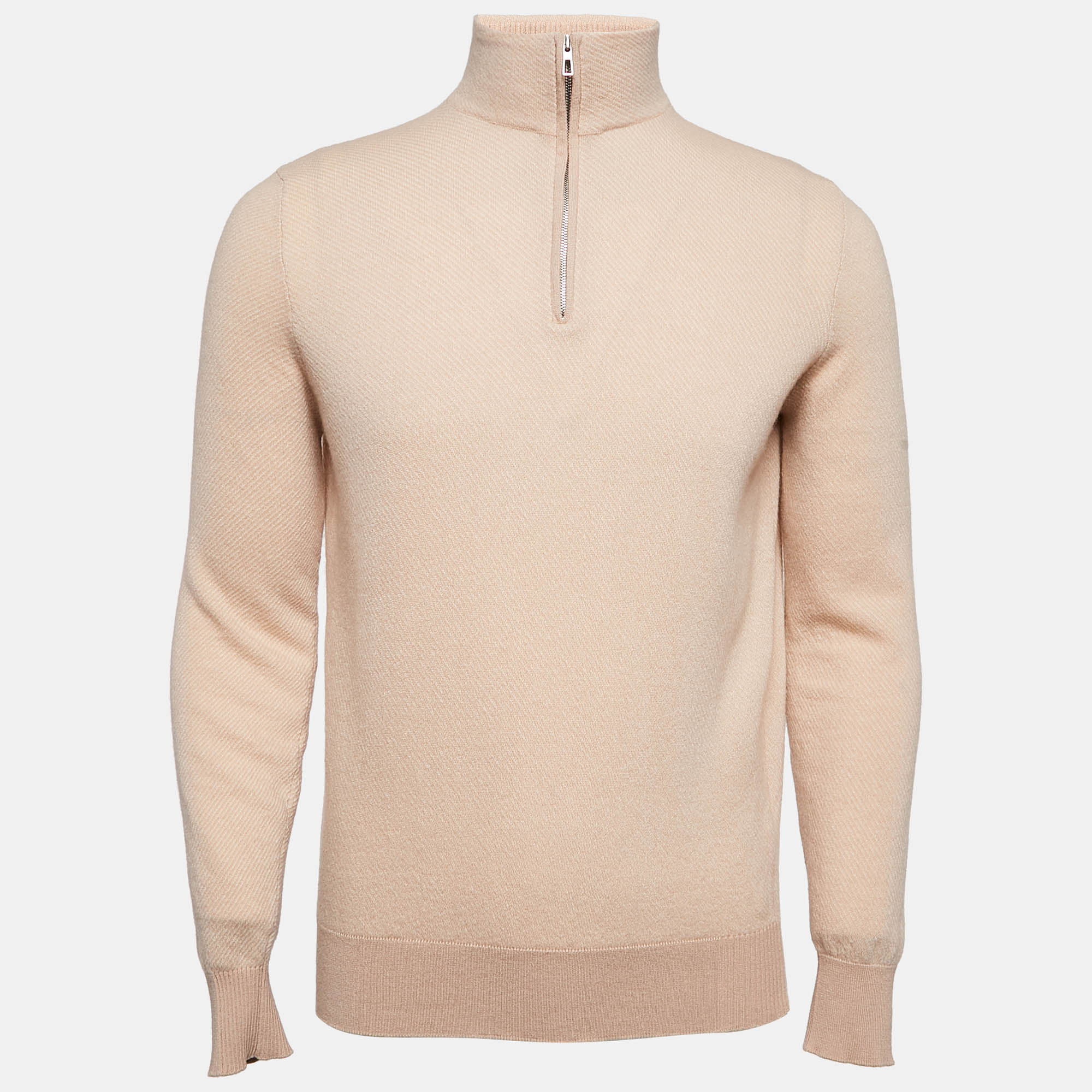 

Loro Piana Pink Cashmere Half-Zip Roadster Mezzocollo Sweater L