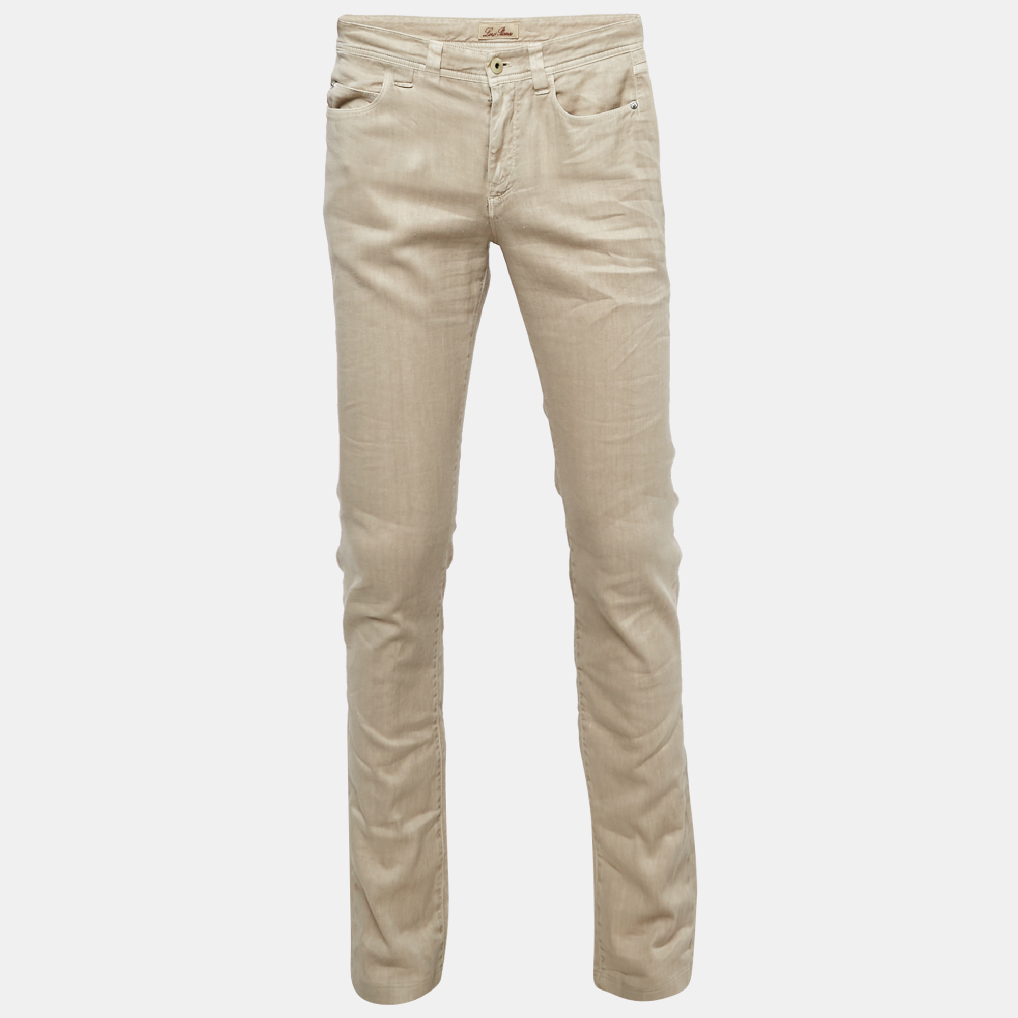 

Loro Piana Beige Cotton Straight Leg Pants S