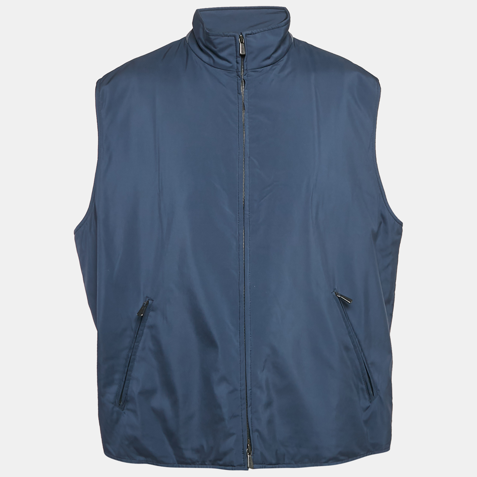 

Loro Piana Navy Blue Synthetic Zip-Up Vest XXXL