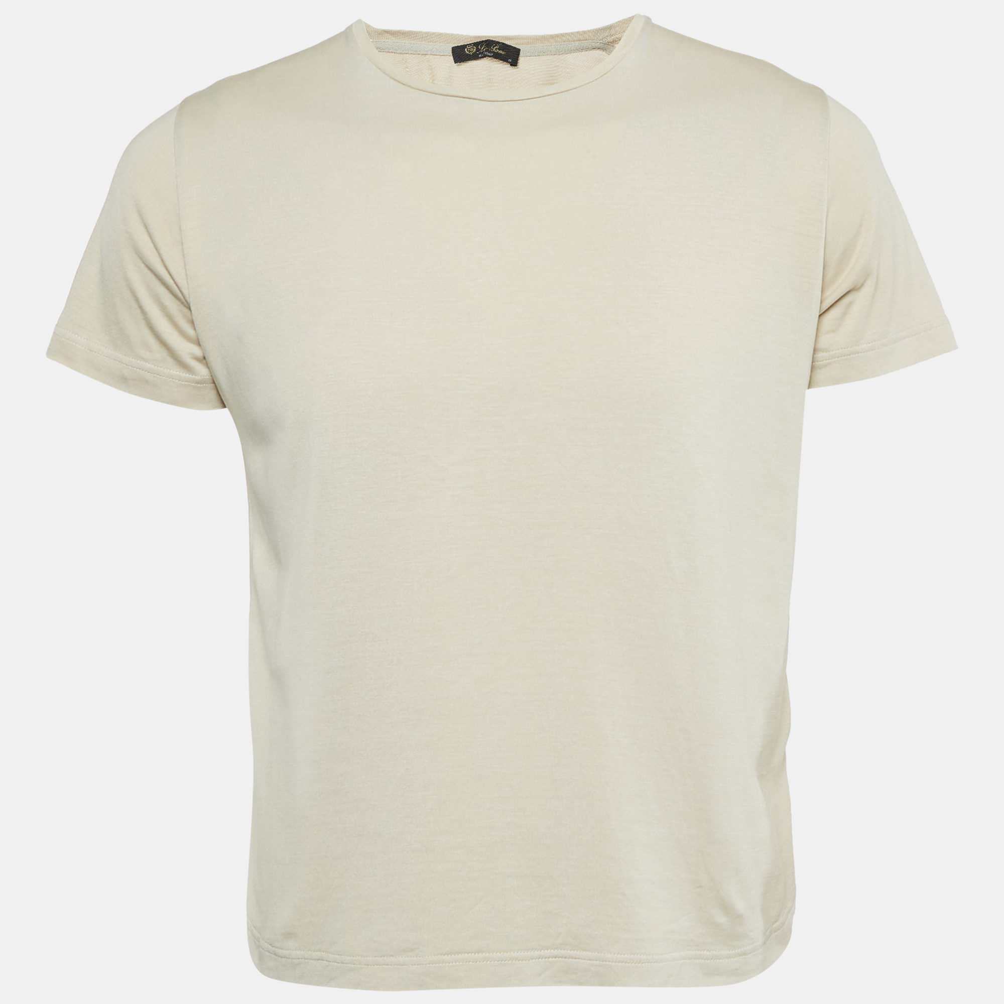 

Loro Piana Beige Silk Blend Crew Neck T-Shirt S