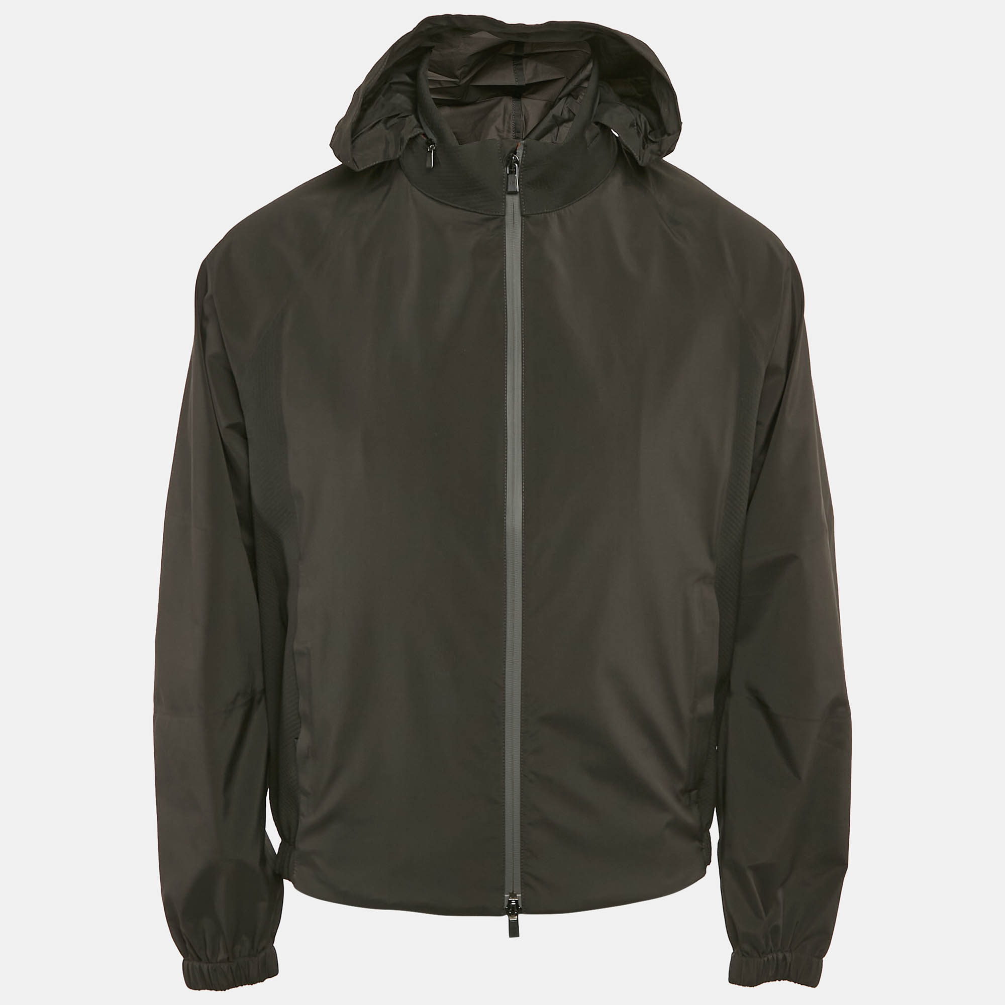 

Loro Piana Grey Nylon Zip-Up Bomber Jacket L