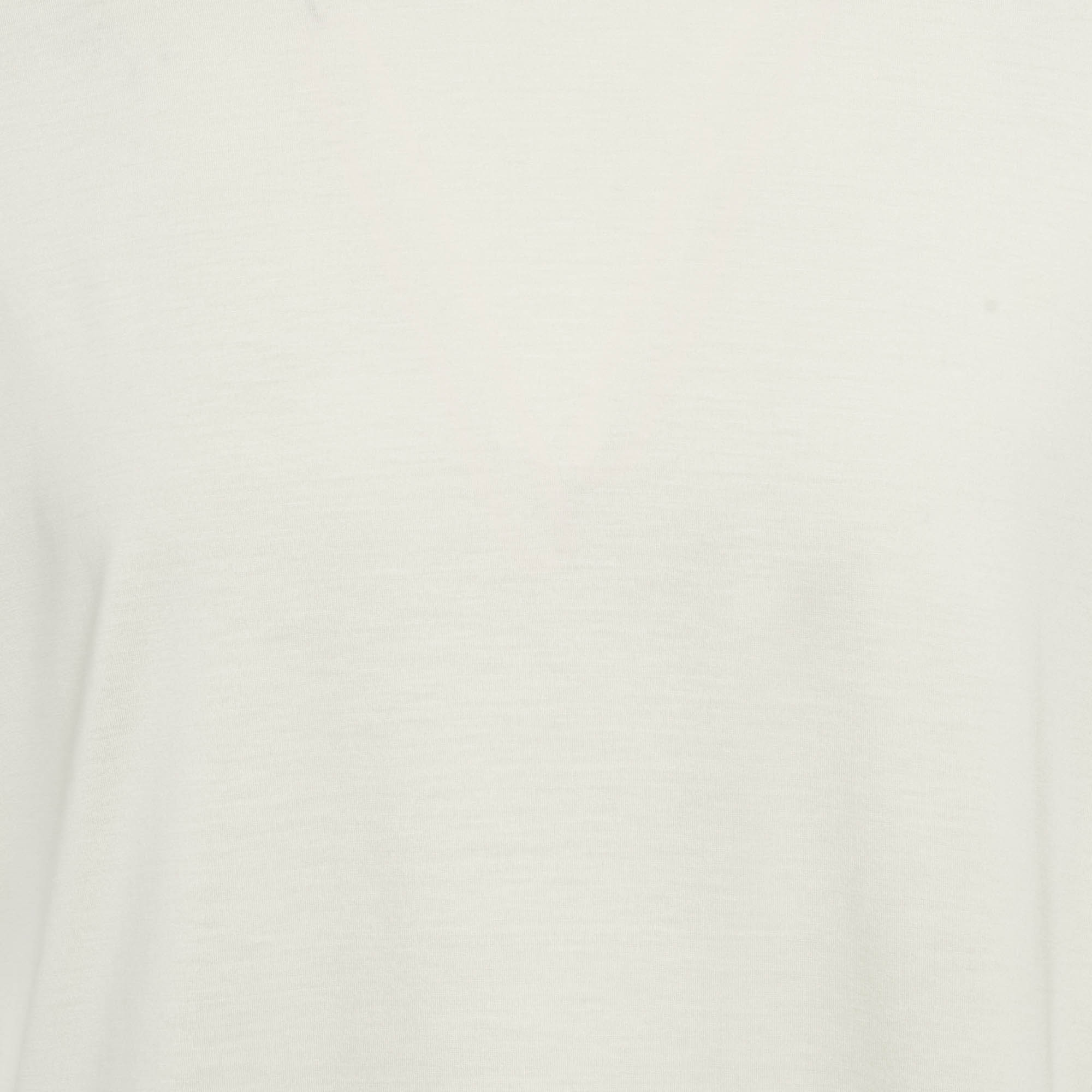 Loro Piana Off White Silk Jersey Crew Neck T-Shirt XXL 