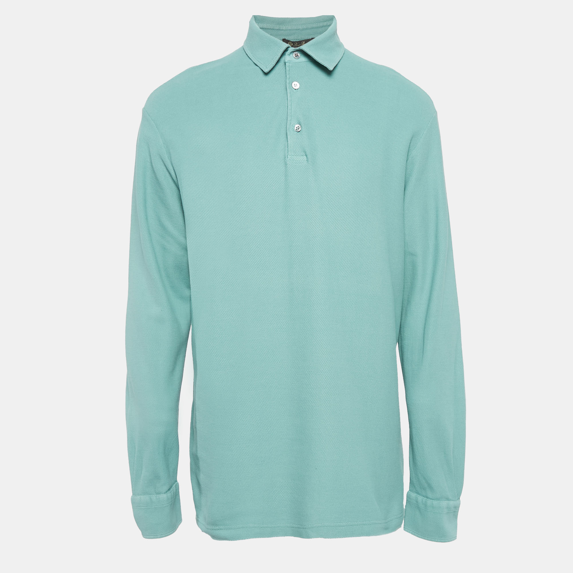 

Loro Piana Green Cotton Pique Polo T-Shirt XXXL