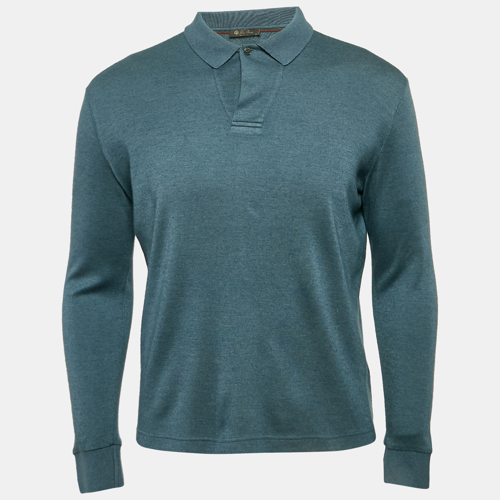 

Loro Piana Blue Cashmere Full Sleeve Polo T-Shirt M