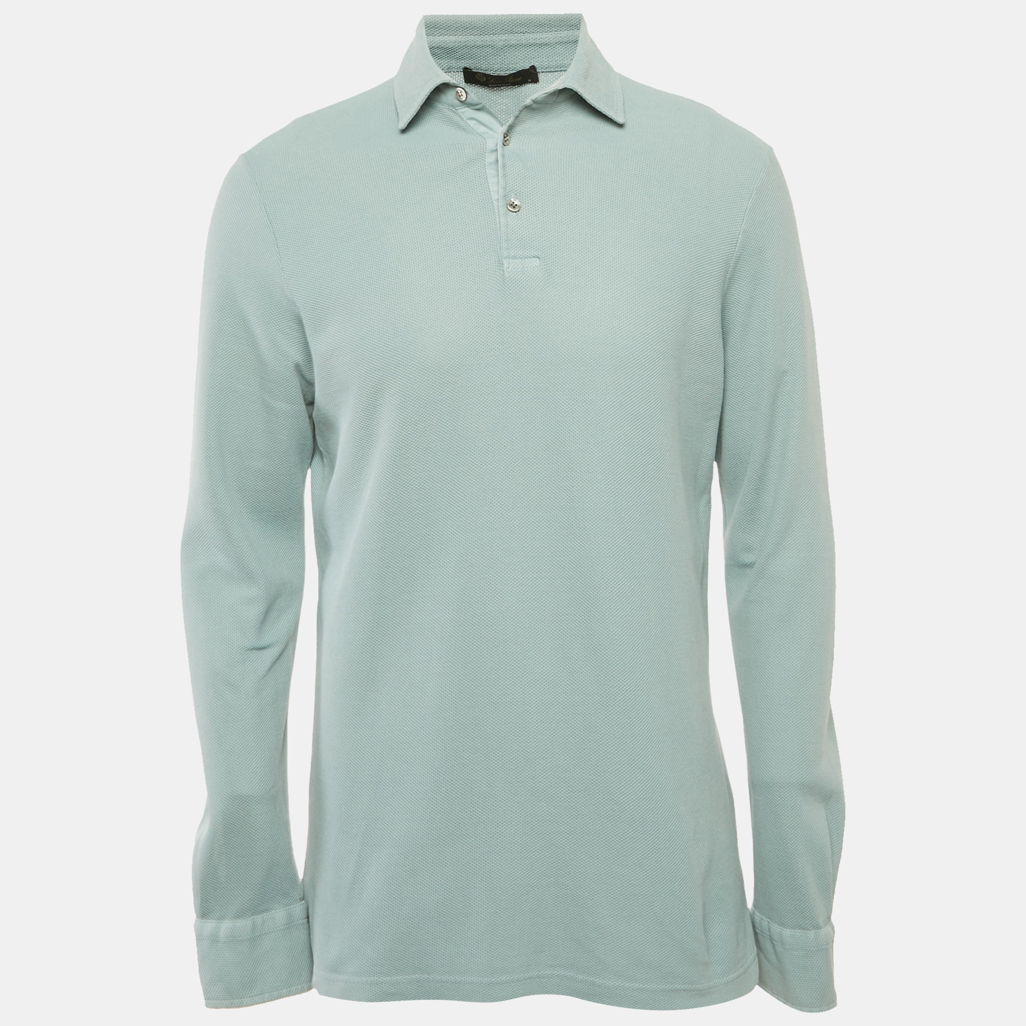 

Loro Piana Blue Cotton Pique Knit Polo T-Shirt M
