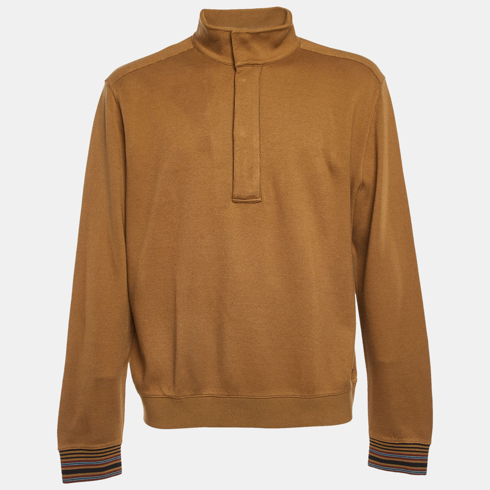

Loro Piana Brown Cotton & Cashmere High Neck Sweater XL
