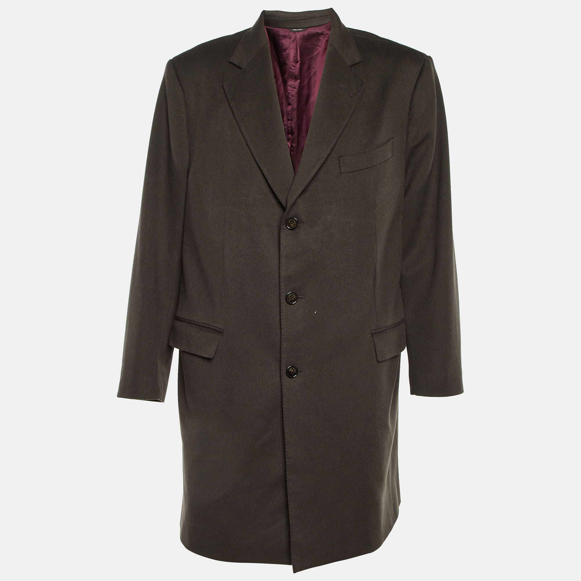 Pre-owned Loro Piana Charcoal Grey Cashmere Strom System Coat Xxxl In Gray