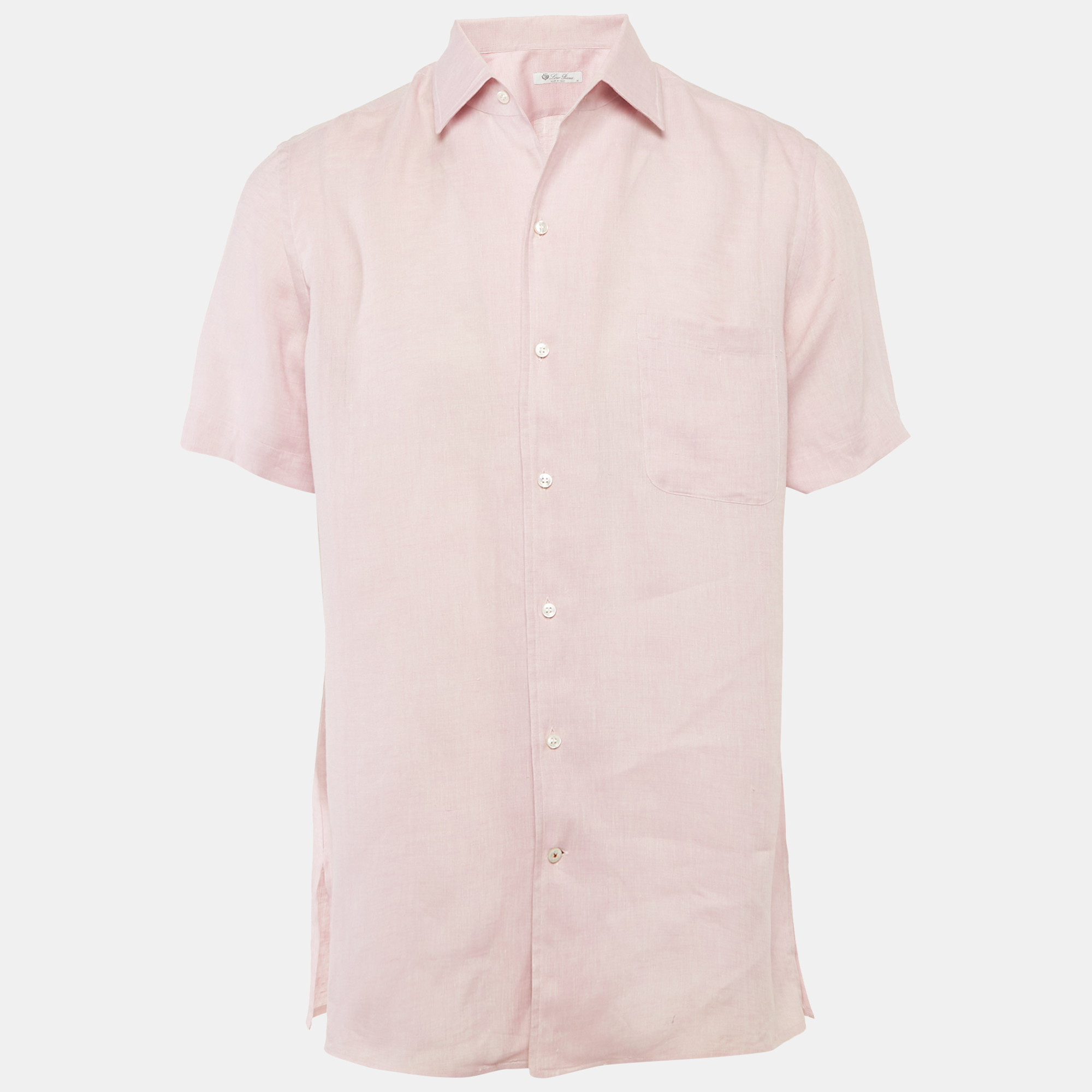 

Loro Piana Pink Linen Short Sleeve Shirt M