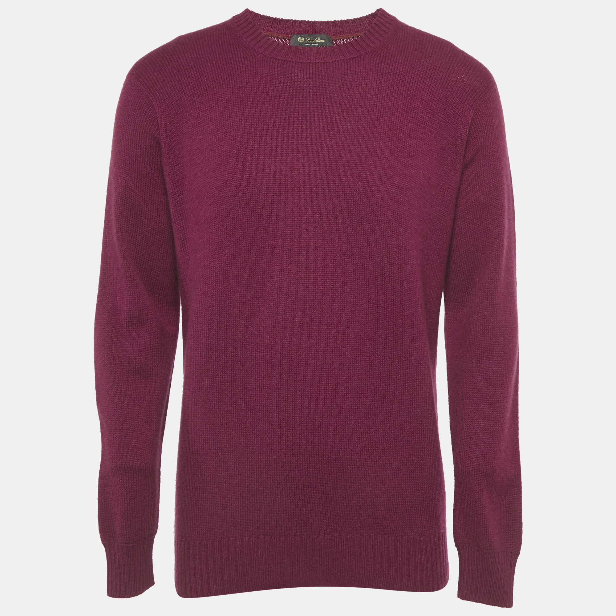 

Loro Piana Burgundy Cashmere Knit Crewneck Sweater L