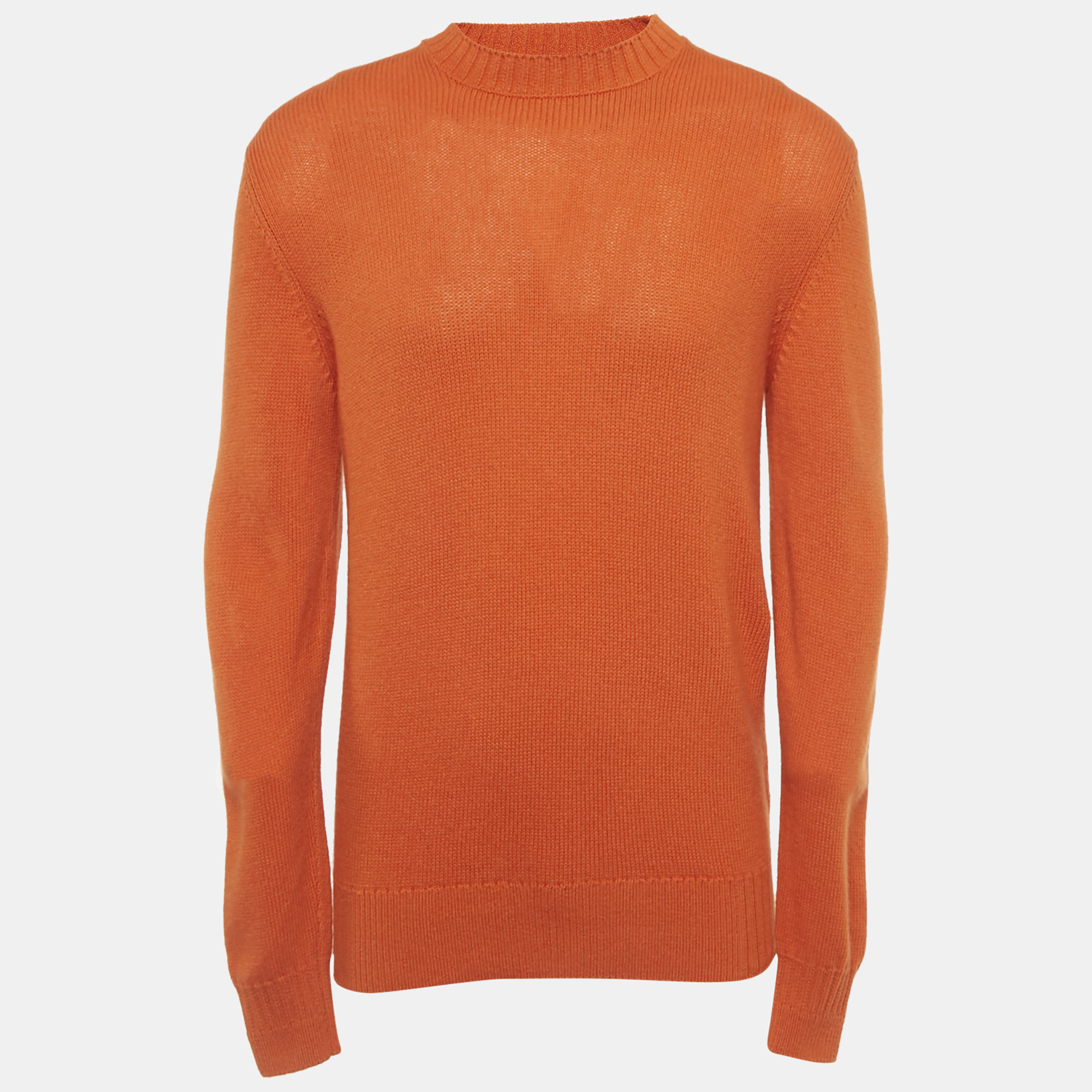 

Loro Piana Orange Cashmere Knit Crewneck Sweater L