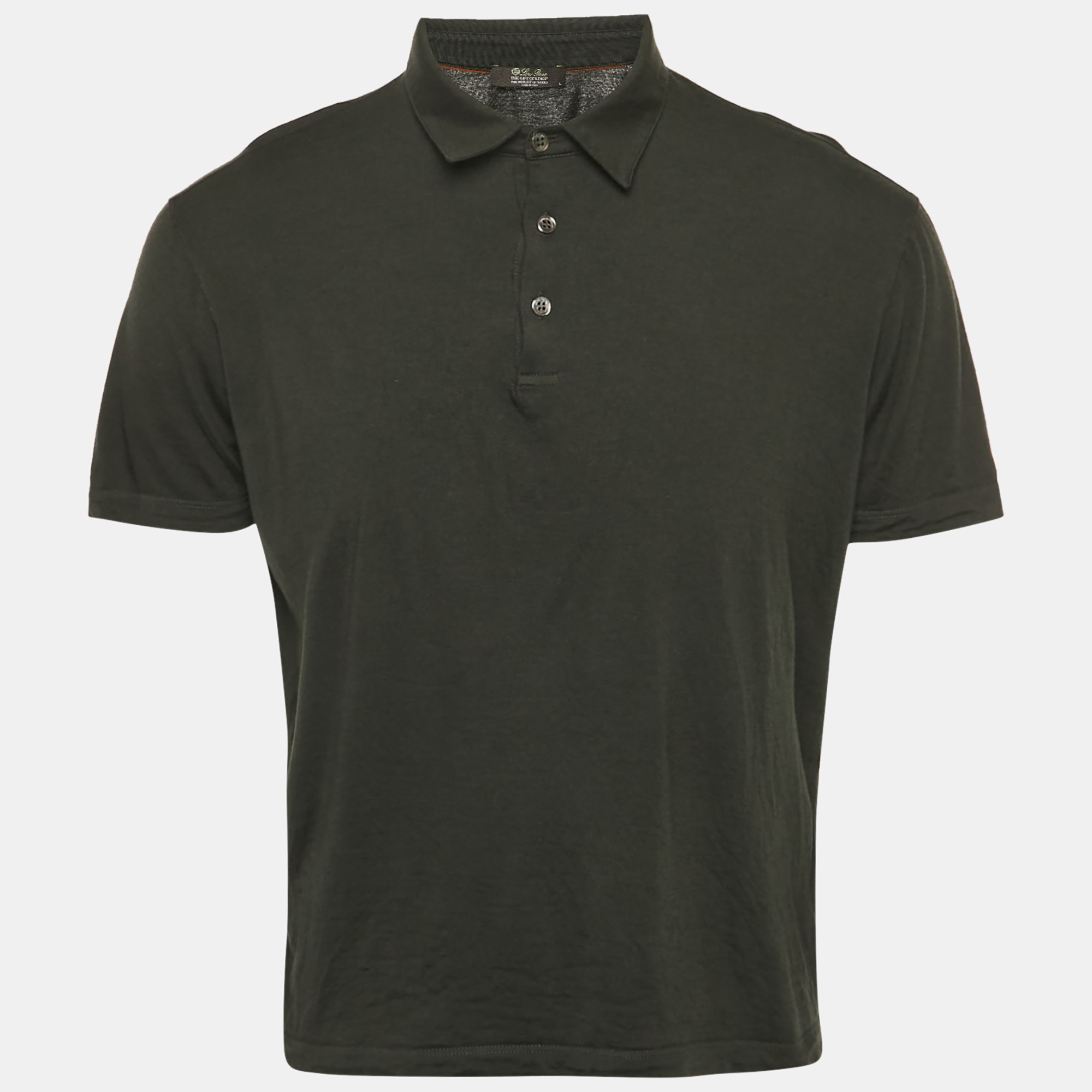 Loro Piana Olive Green Wool Polo T-Shirt L
