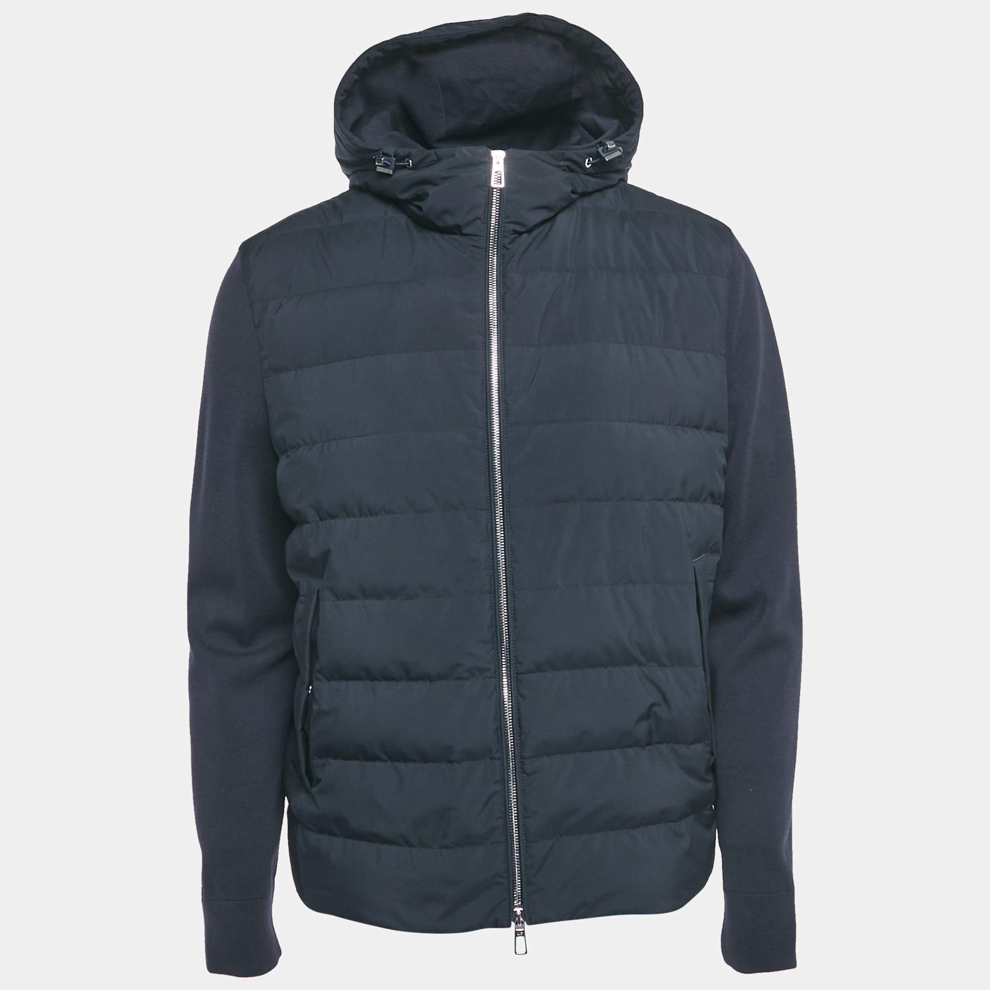 

Loro Piana Navy Blue Synthetic Hooded Meleto Puffer Jacket L