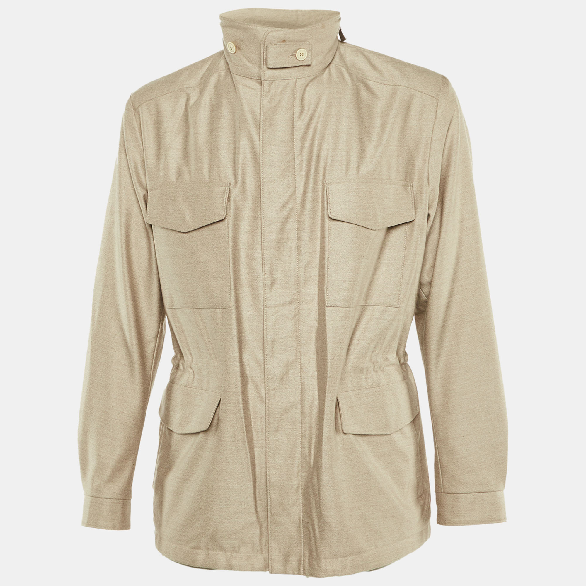 

Loro Piana Beige Cashmere Storm System Hooded Field Jacket L