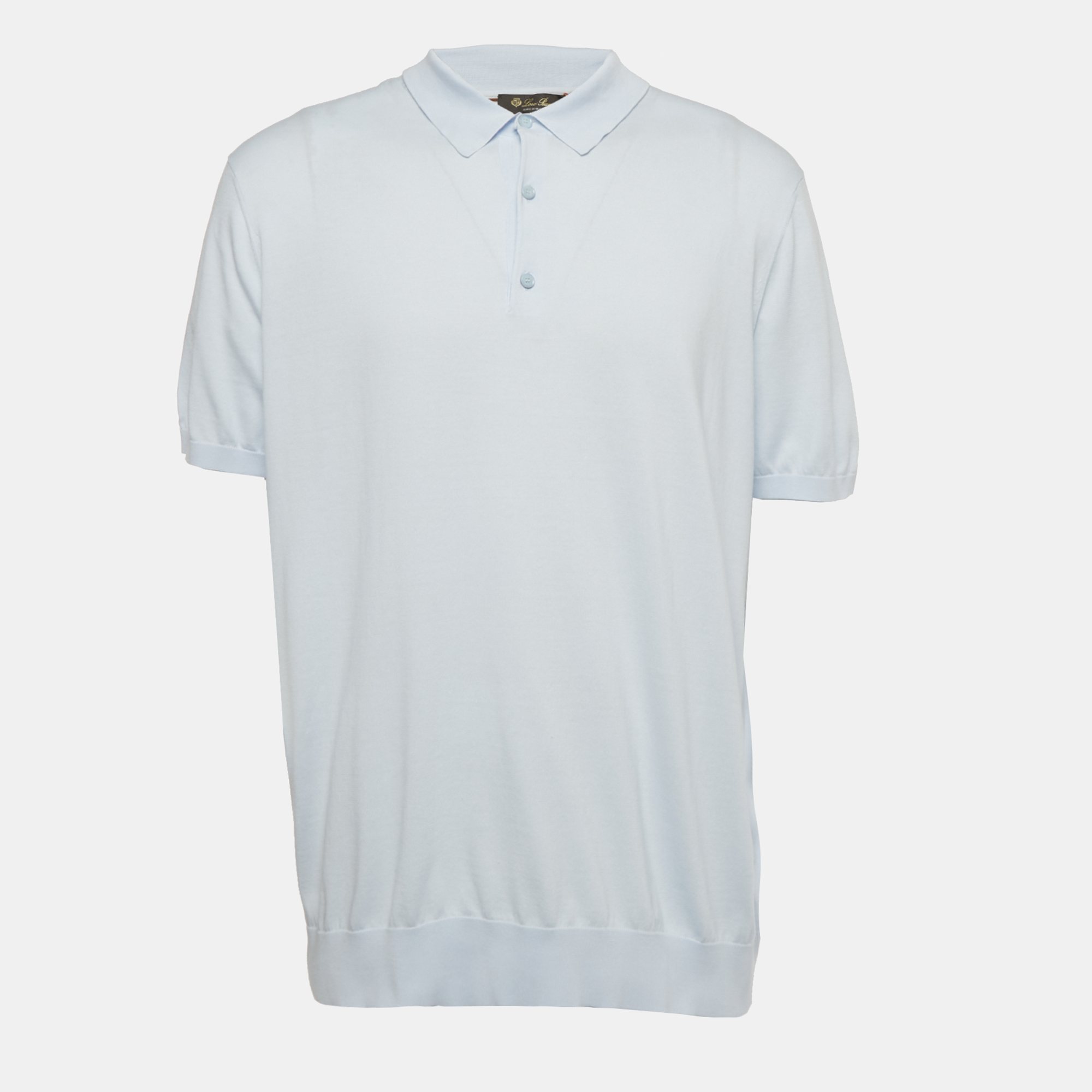 

Loro Piana Blue Cotton Polo T-Shirt 4XL
