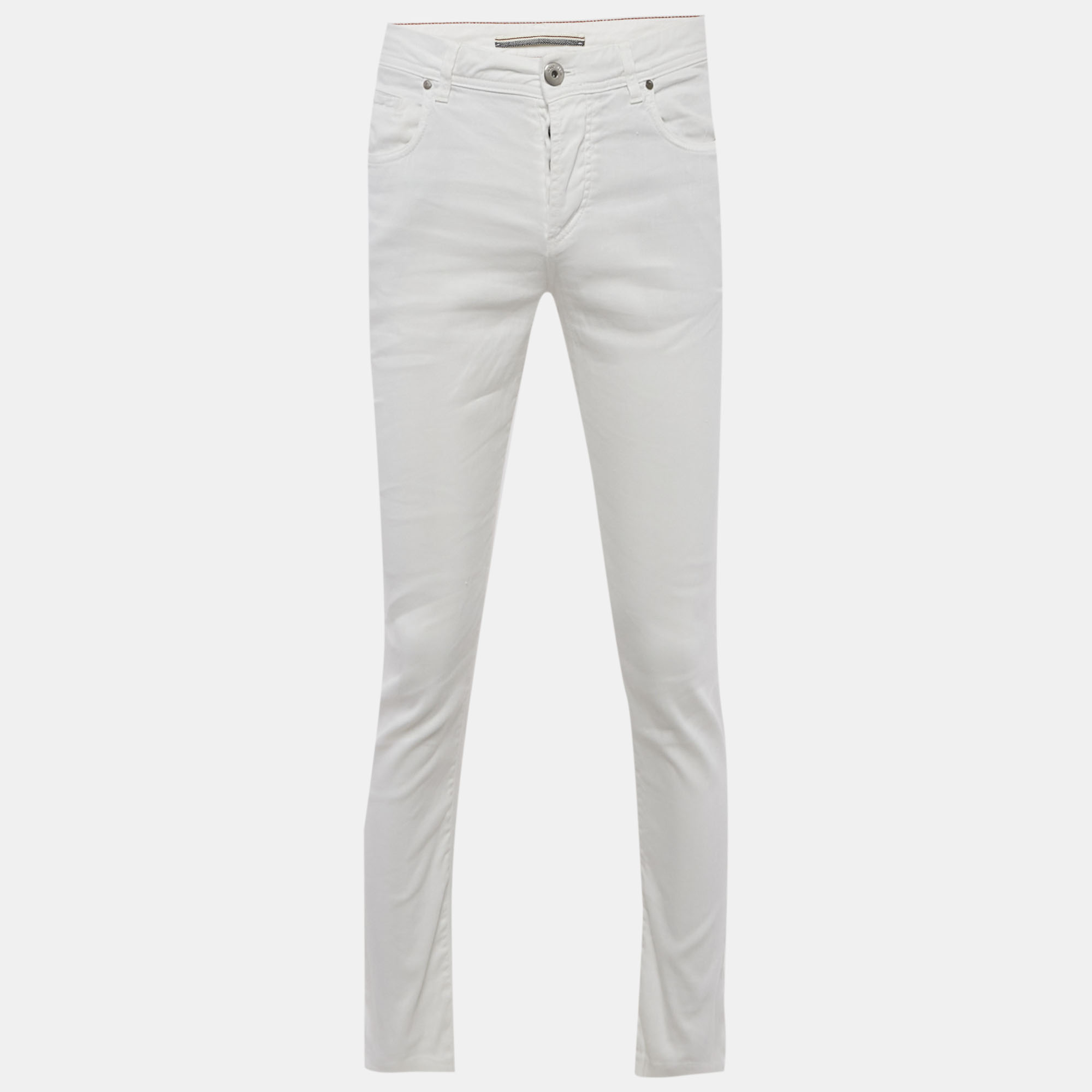 

Loro Piana White Cotton Regular Fit Jeans Waist M/Waist 32"