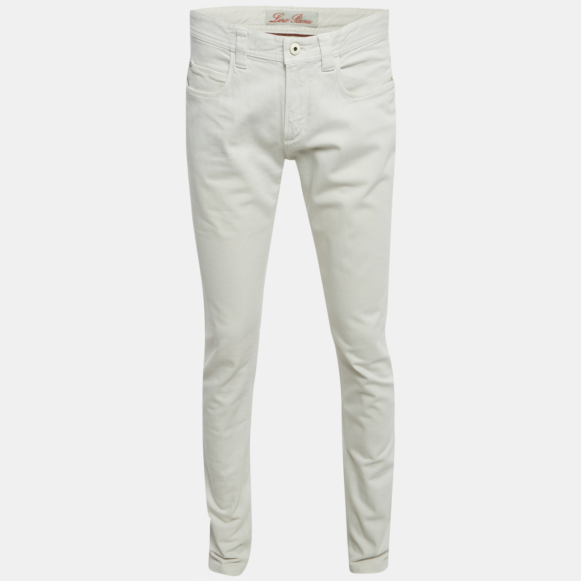 

Loro Piana White Denim Regular Fit Jeans M/Waist 35", Cream
