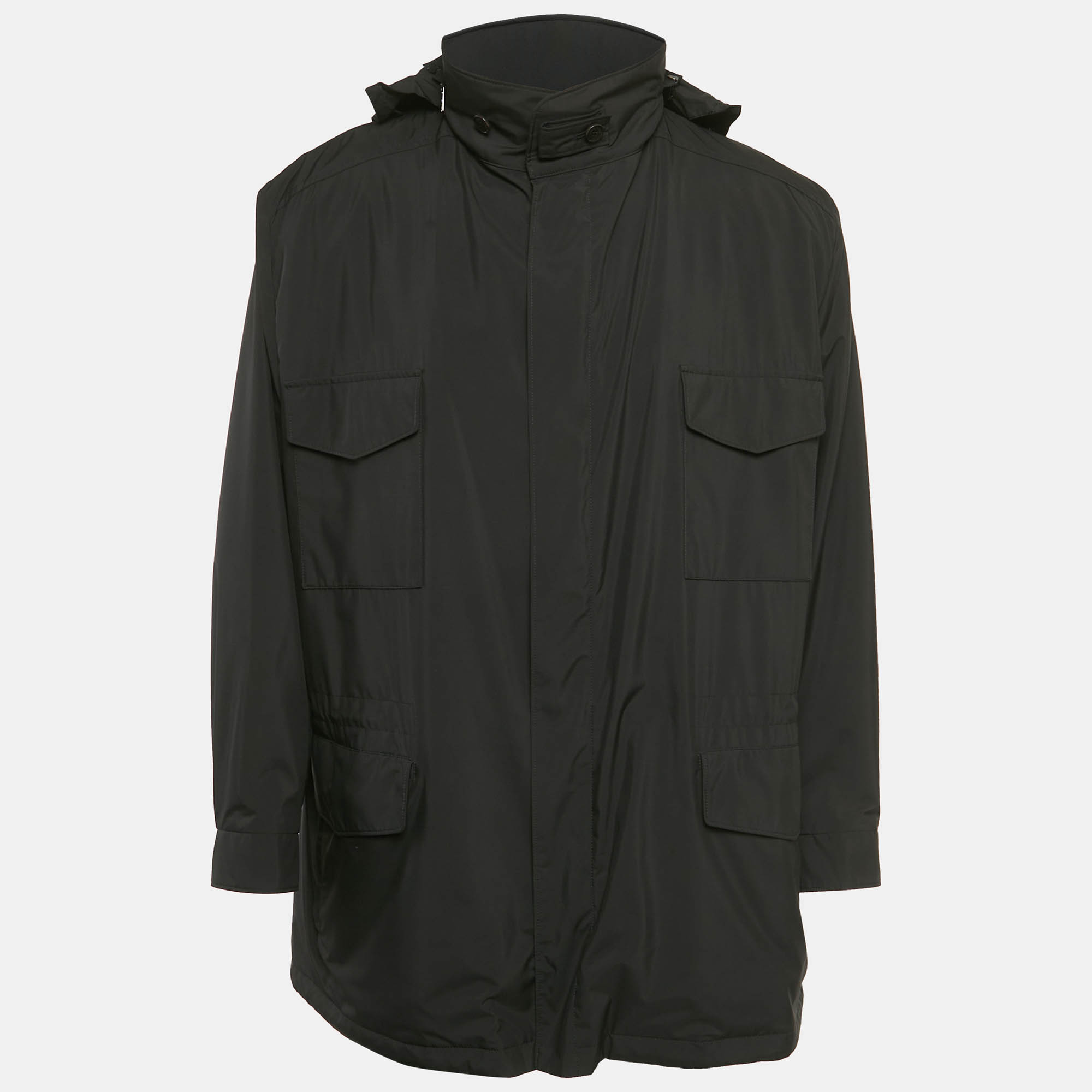 

Loro Piana Grey Synthetic Traveller Windmate Jacket 5XL