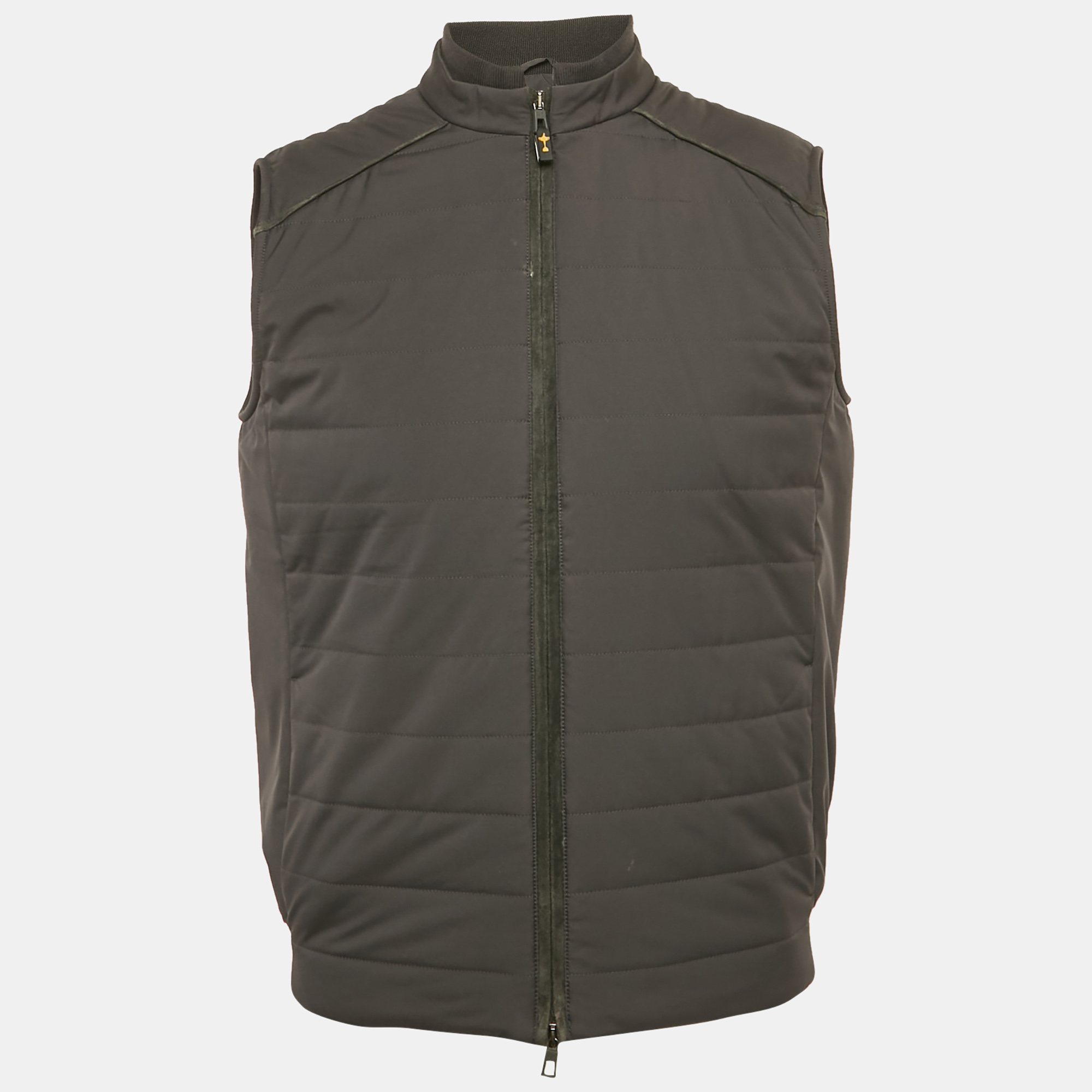 مملوكة مسبقًا Loro Piana Grey Nylon Match Play Puffer Vest L
