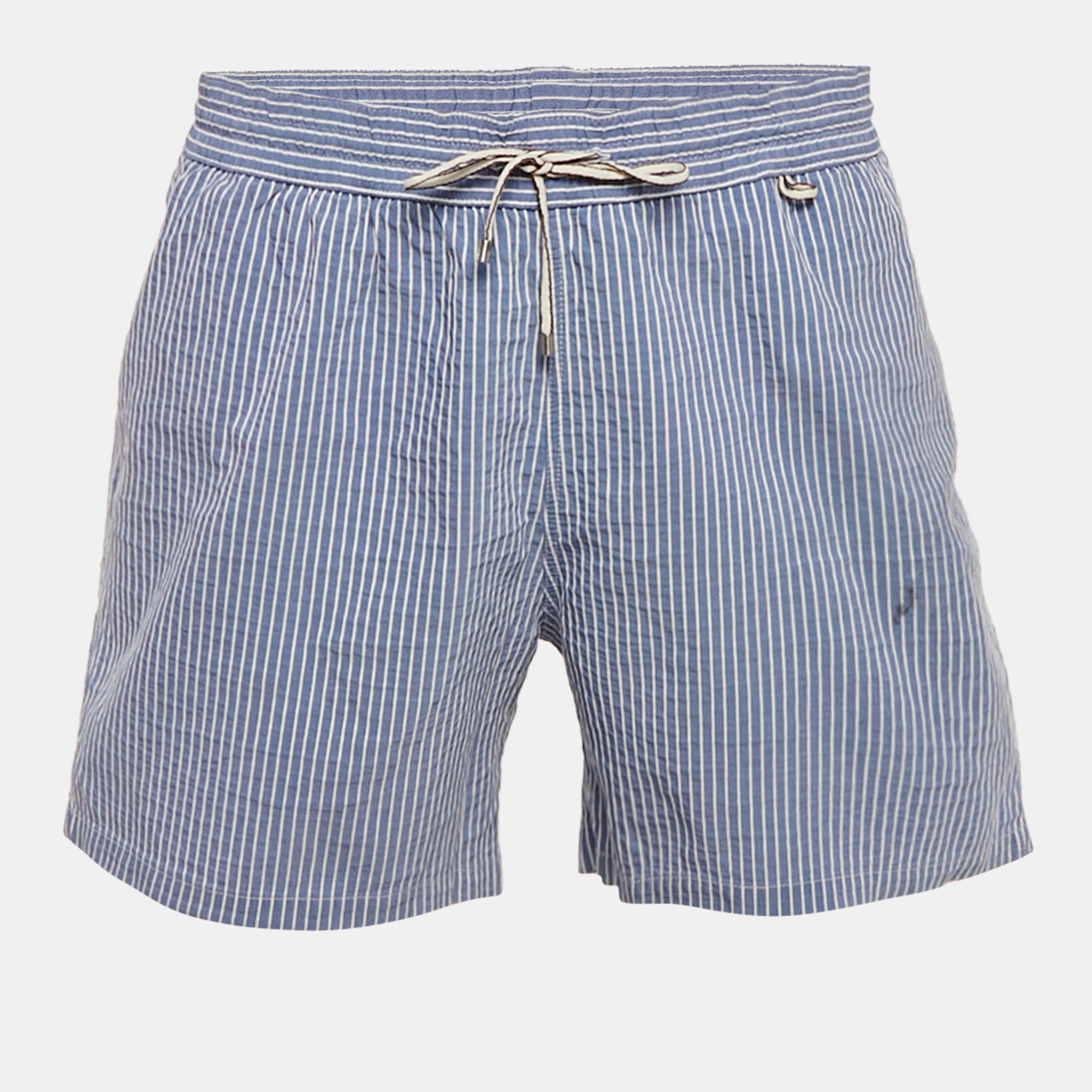 

Loro Piana Blue Striped Cotton Shorts XL