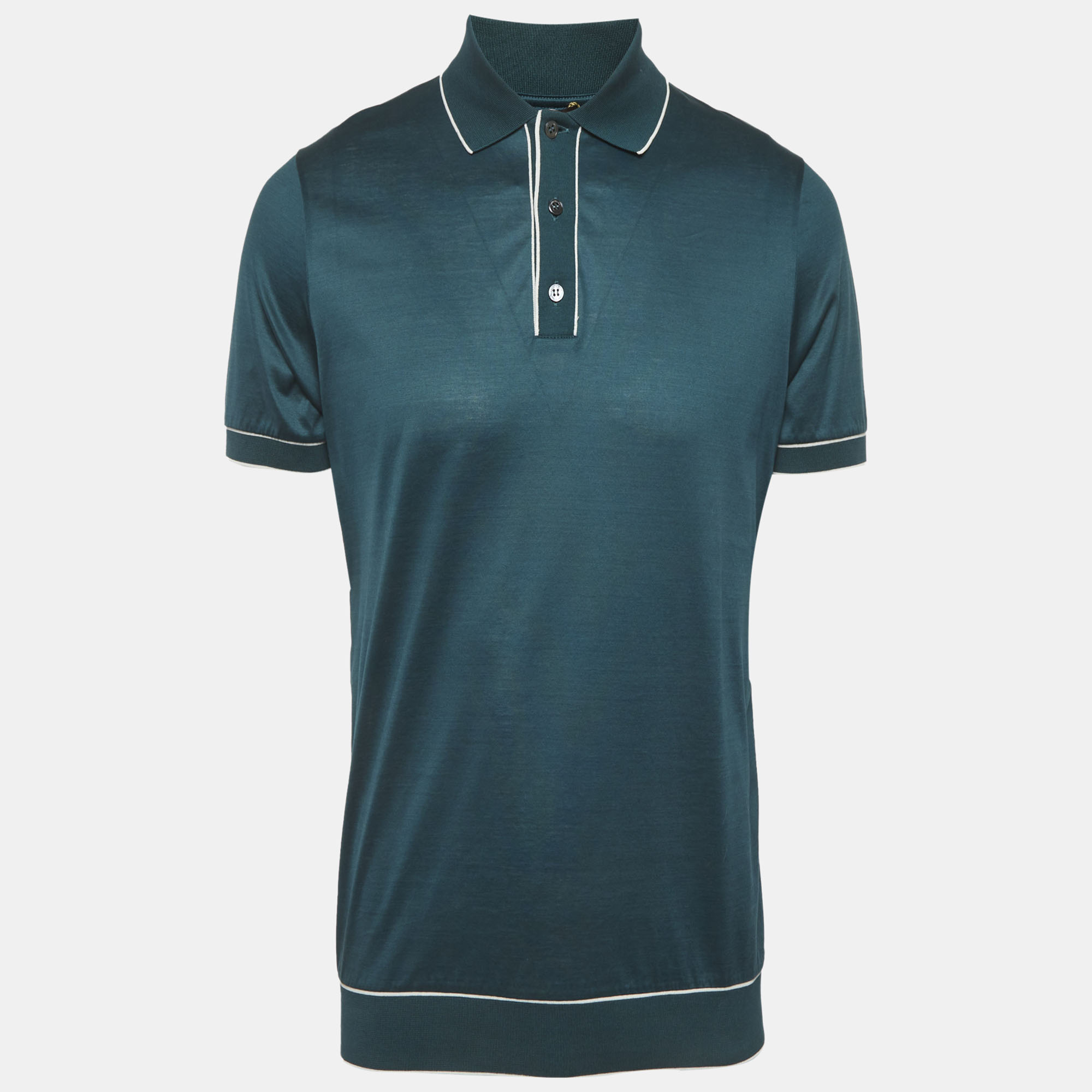 

Loro Piana Teal Blue Jersey Polo T-Shirt M
