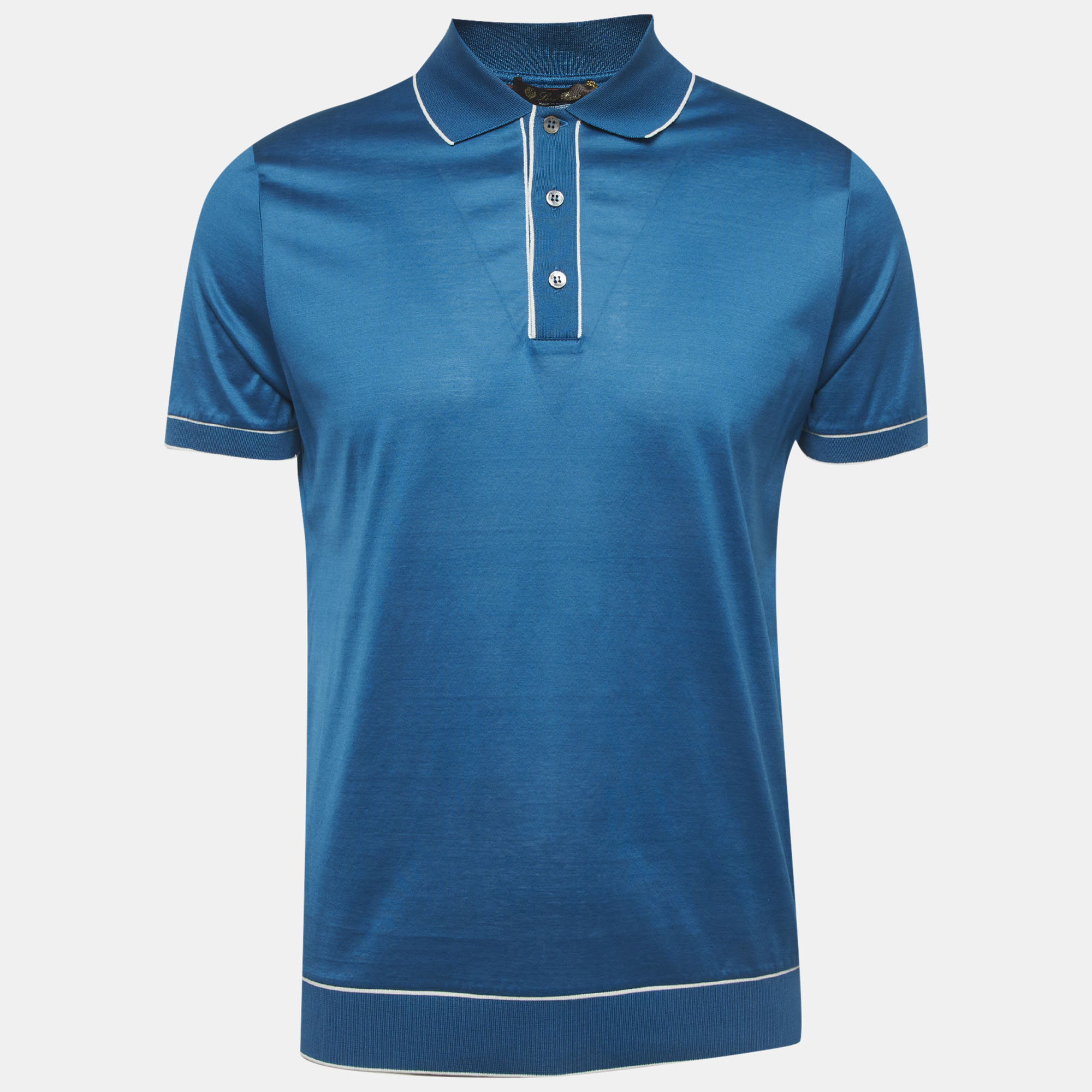 

Loro Piana Blue Jersey Polo T-Shirt M