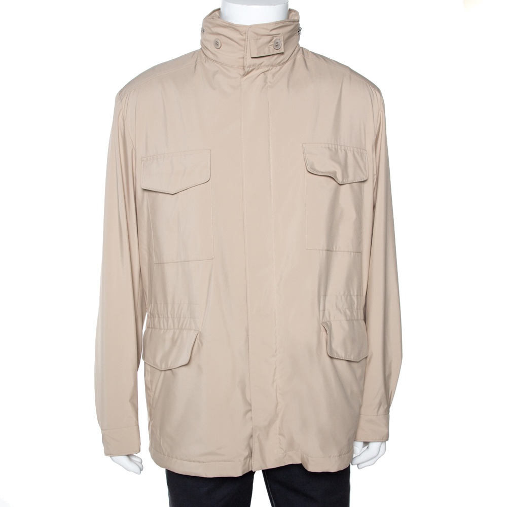 Pre Owned Loro Piana Beige Traveller Windmate Hooded Jacket XL
