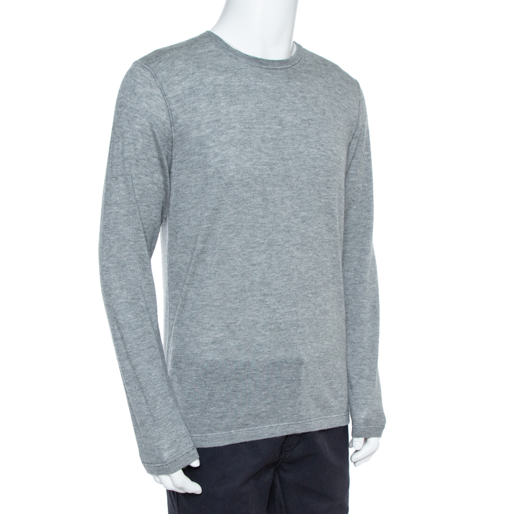 

Loro Piana Grey Cashmere Crewneck Sweater