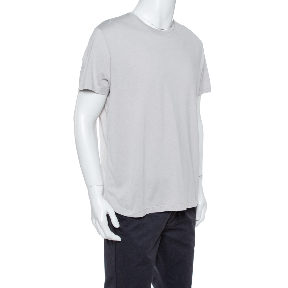 

Loro Piana Pale Grey Cotton & Silk Crew Neck T-Shirt