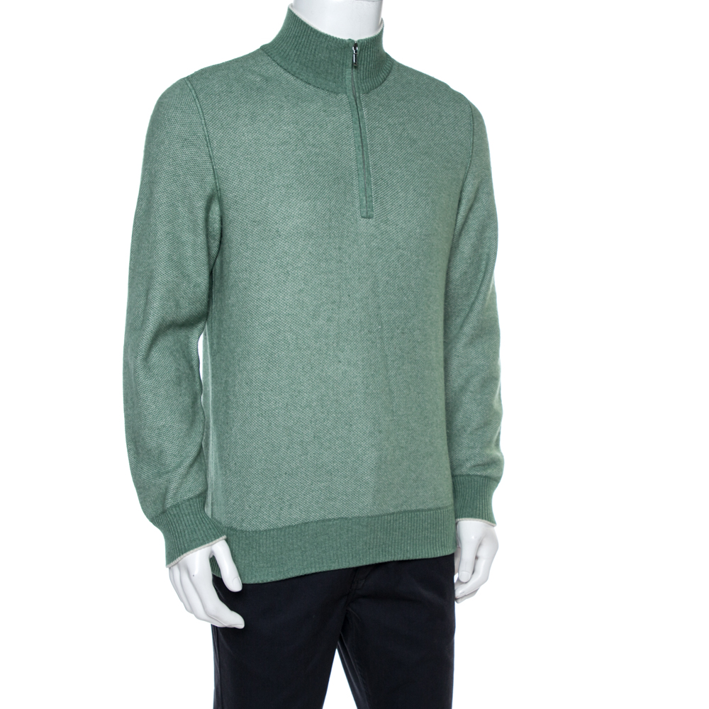 

Loro Piana Sage Green Cashmere Turtleneck Sweater