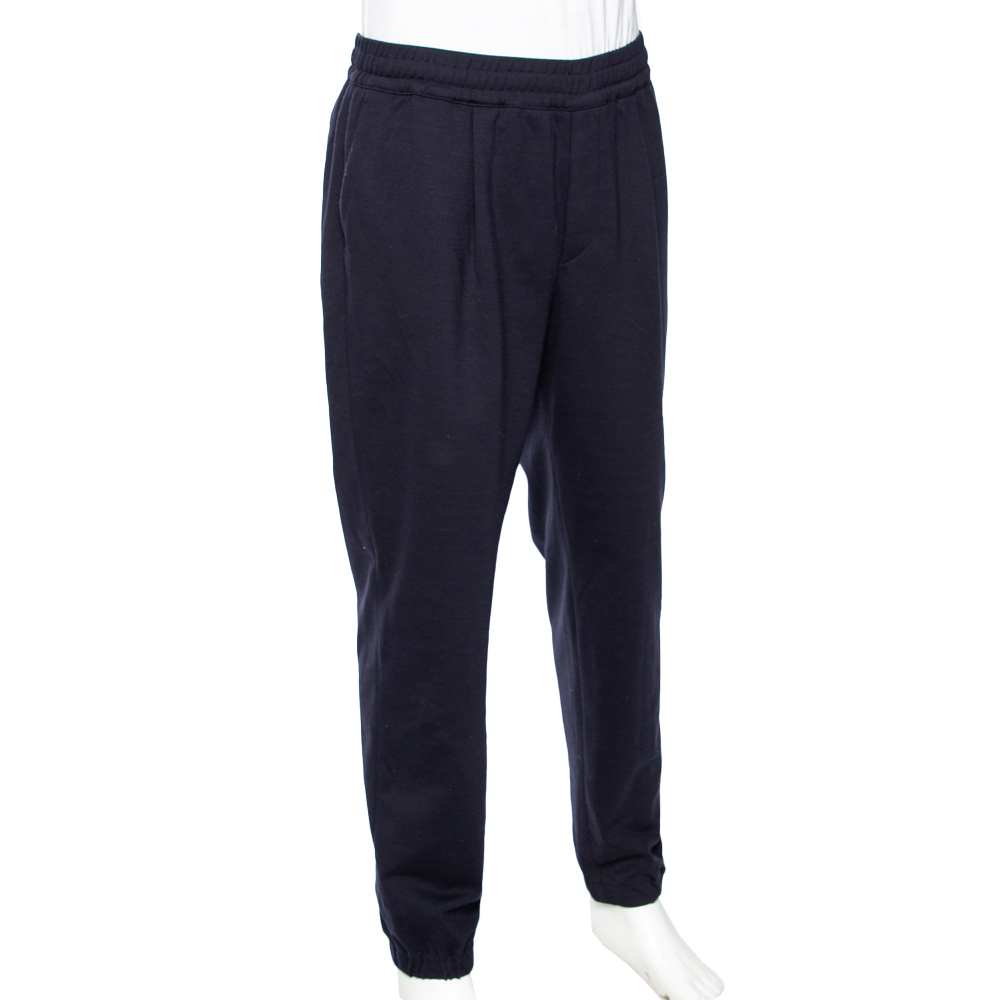 

Loro Piana Navy Blue Wool Coulisse Joggers